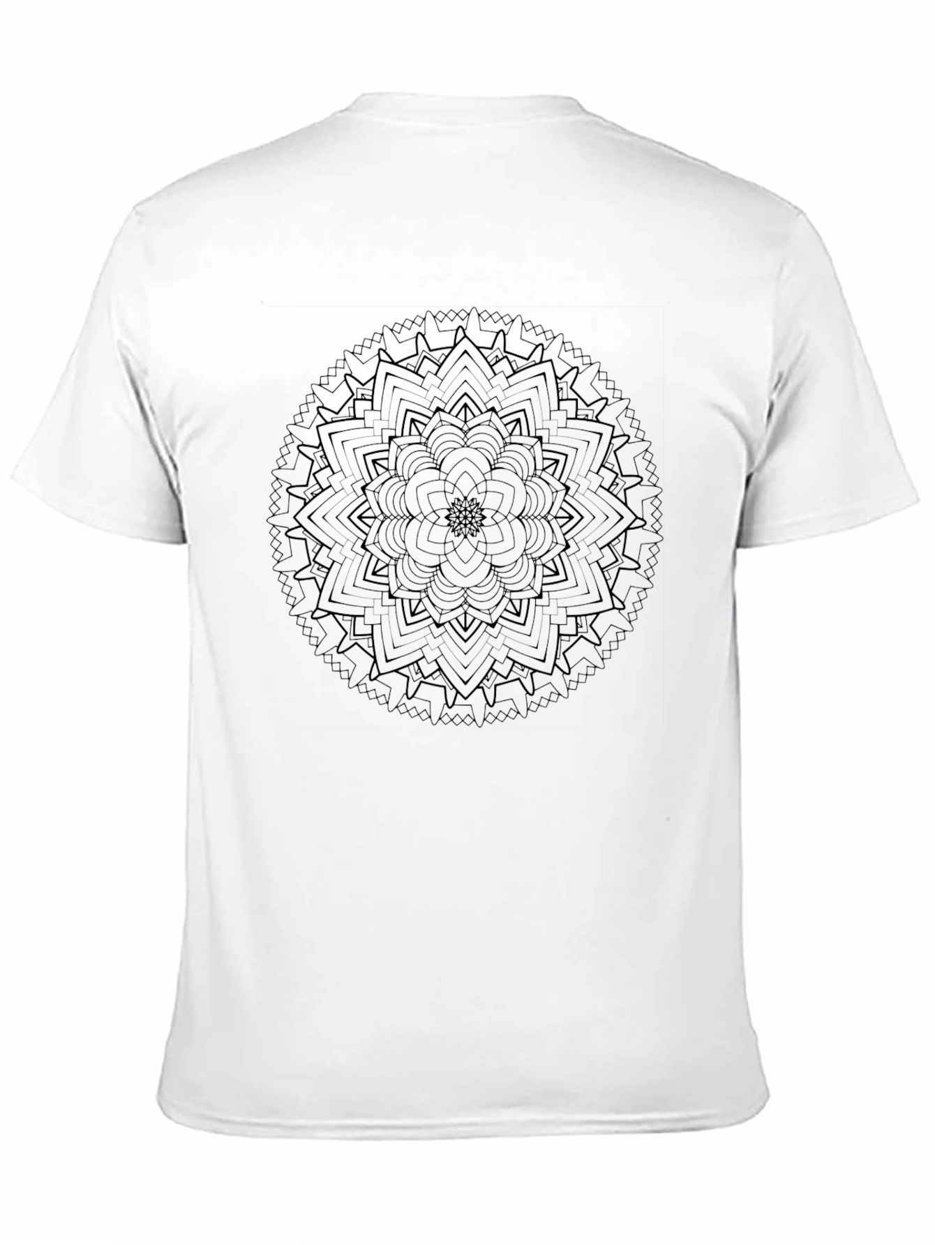 Mens Black Mandala Graphic Tee - Casual Style