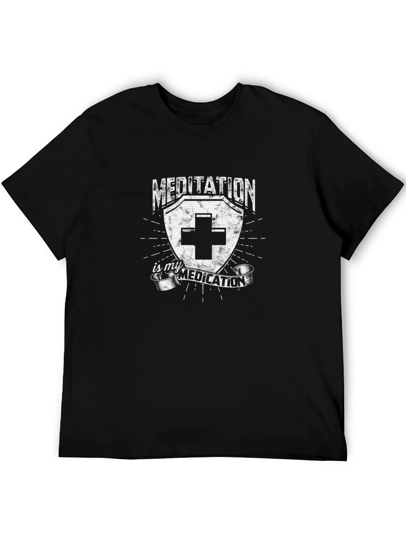 Meditation is My Medication Black T-Shirt