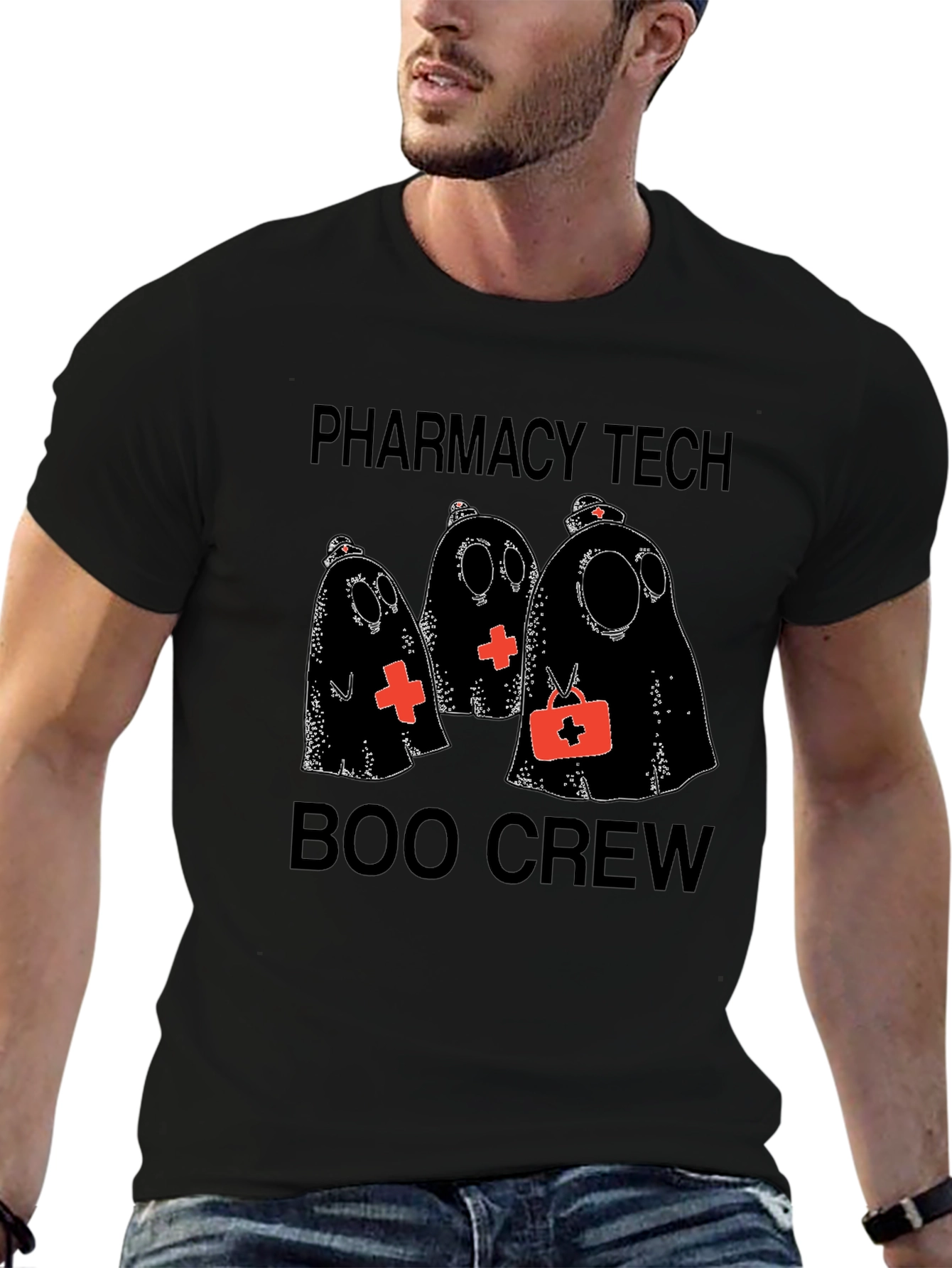 Pharmacy Tech Boo Crew Halloween Graphic Tee
