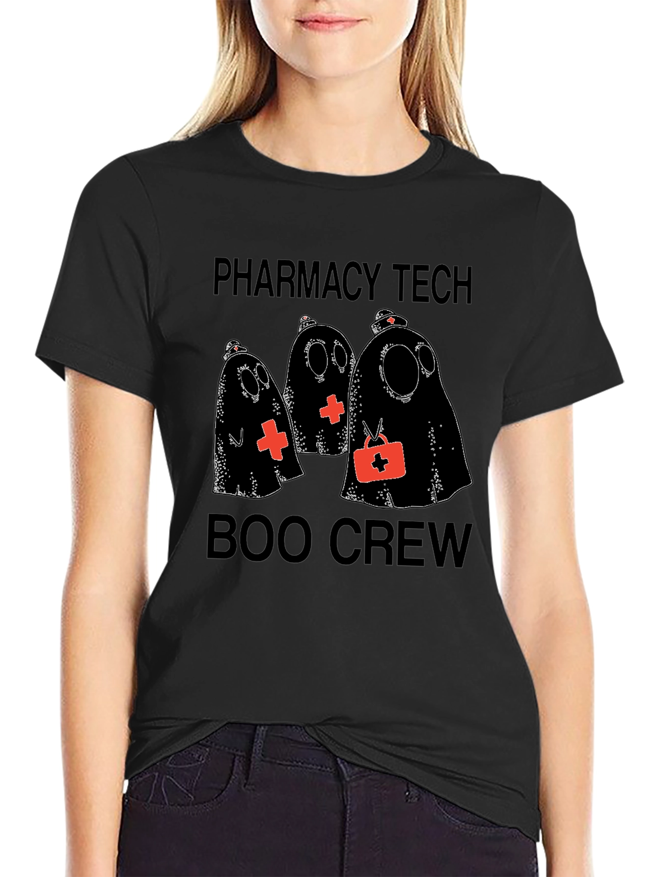 Pharmacy Tech Boo Crew Halloween Graphic Tee