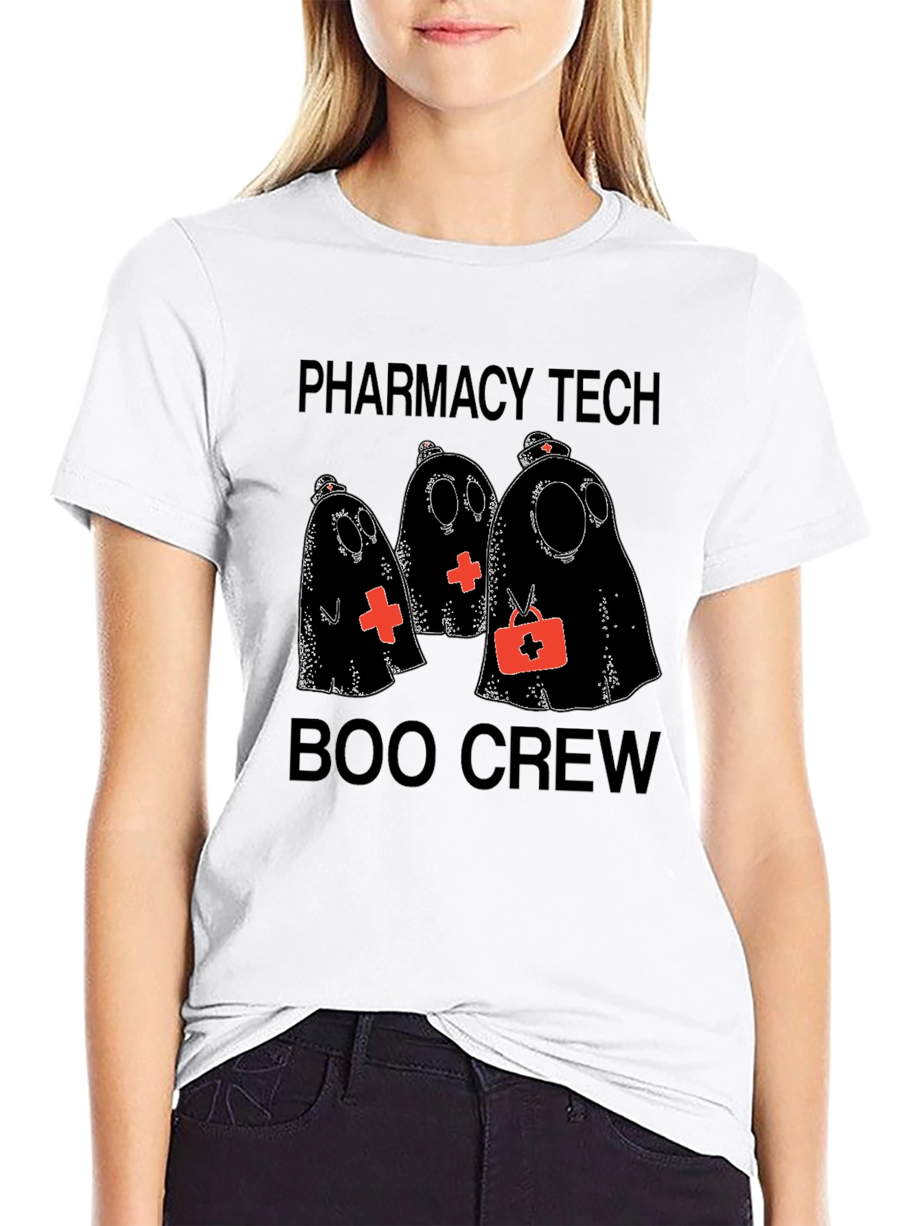 Pharmacy Tech Boo Crew Halloween Graphic Tee