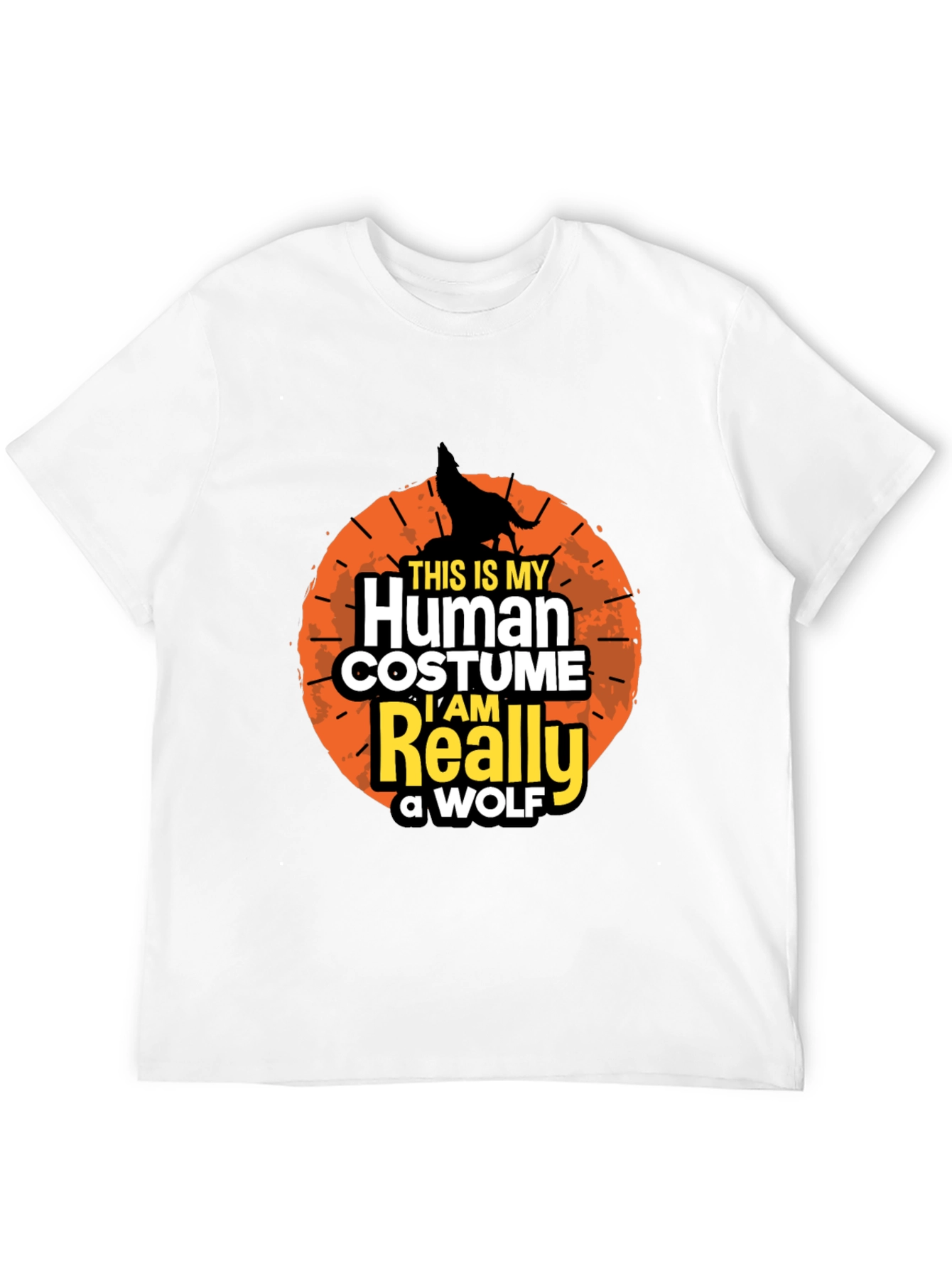 Human Costume Wolf T-Shirt - Funny Halloween Tee