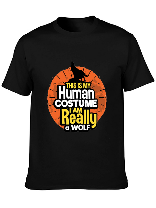 Human Costume Wolf T-Shirt - Funny Halloween Tee