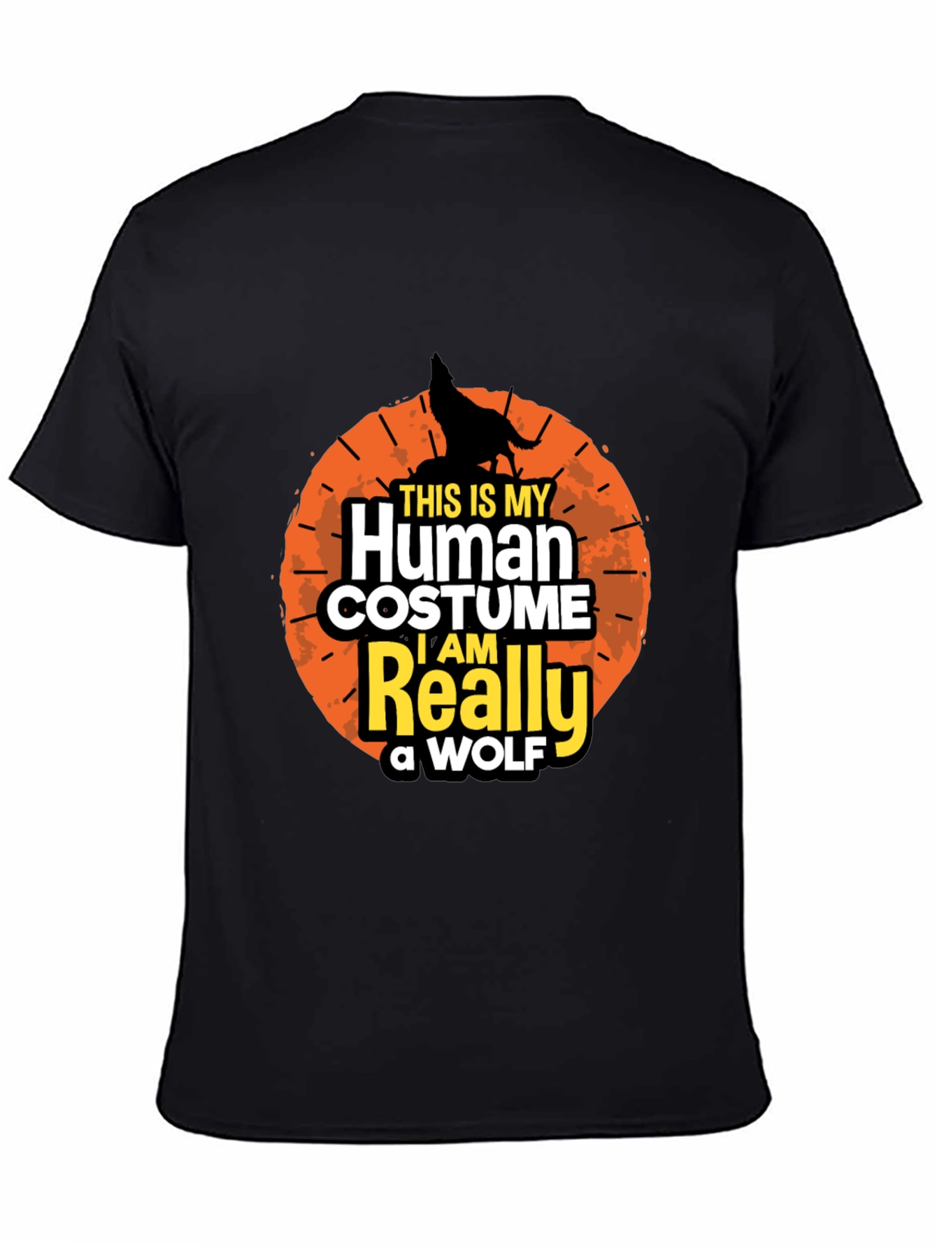 Human Costume Wolf T-Shirt - Funny Halloween Tee