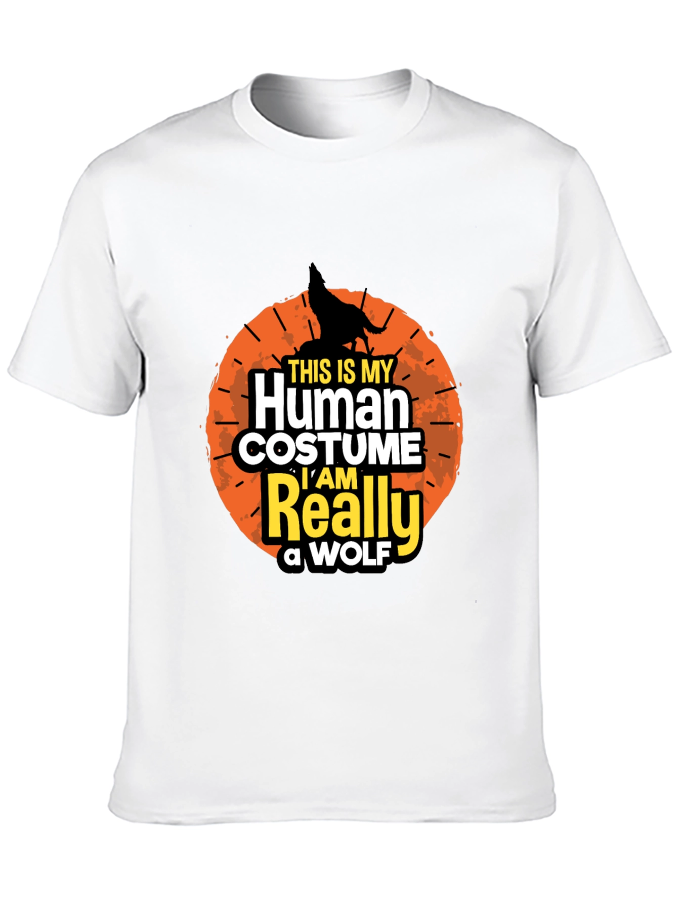 Human Costume Wolf T-Shirt - Funny Halloween Tee