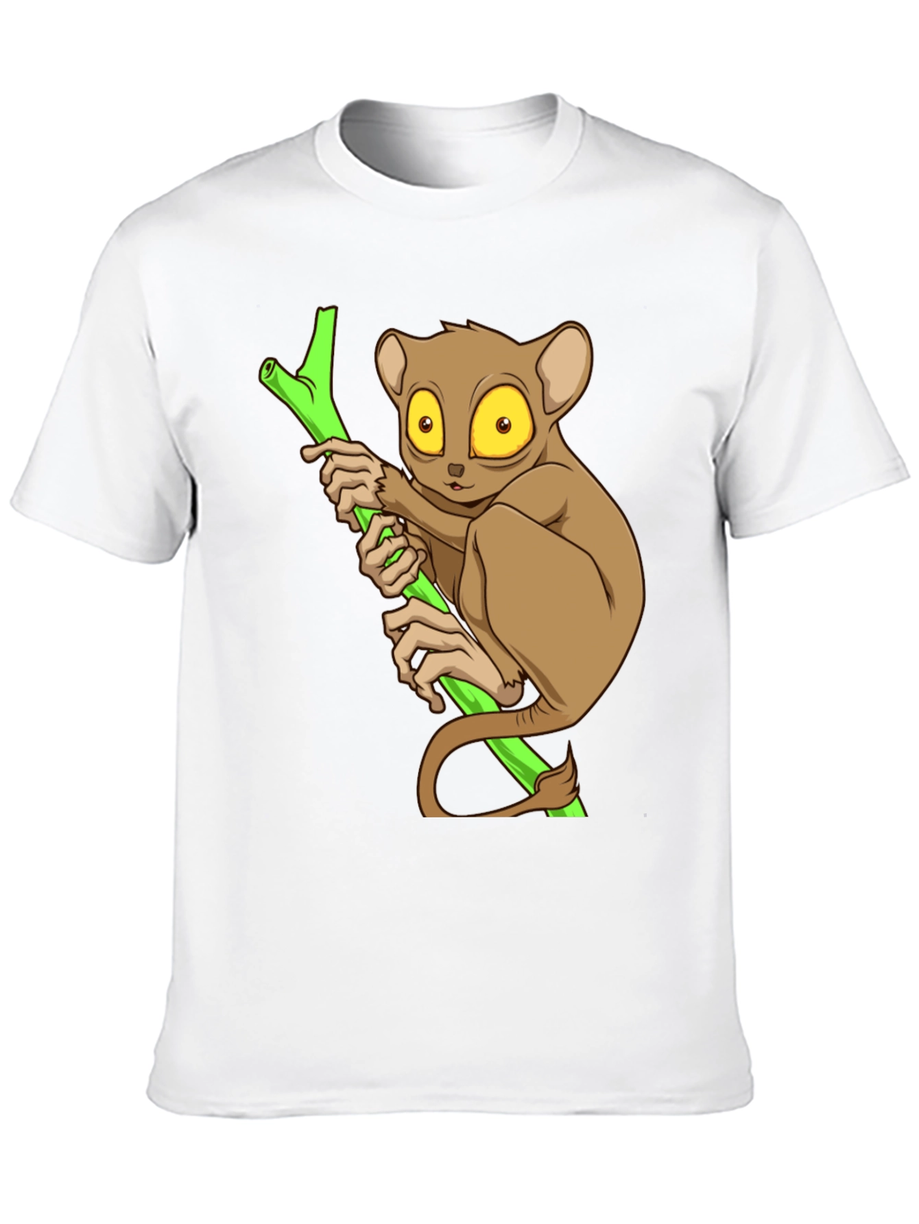 Cute Tarsier Graphic Tee - Black Cotton