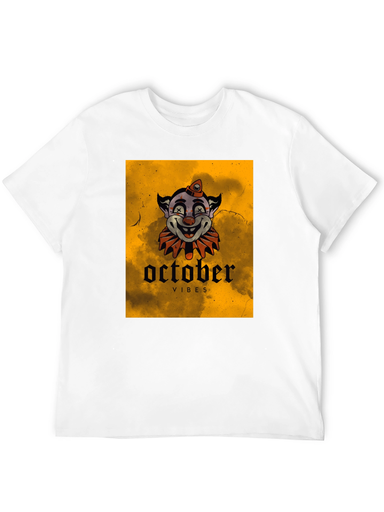 October Vibes Clown Graphic T-Shirt