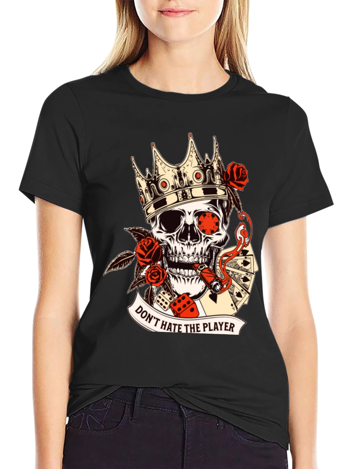 Dont Hate the Player Skull Graphic Tee