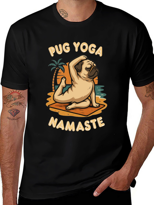 Pug Yoga T-Shirt Namaste Design