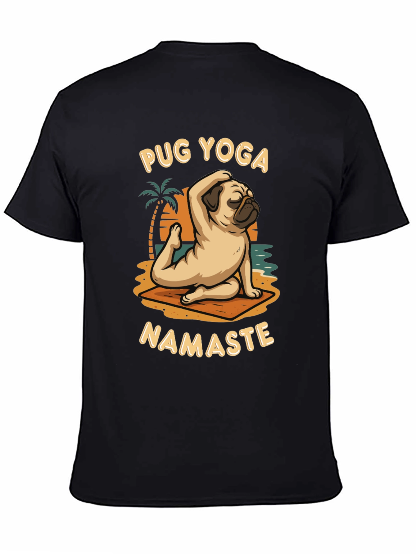 Pug Yoga T-Shirt Namaste Design