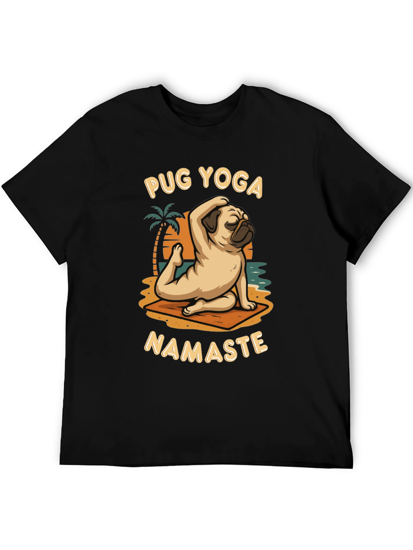 Pug Yoga T-Shirt Namaste Design