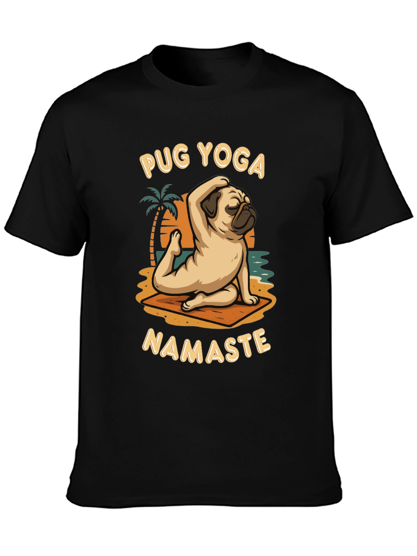 Pug Yoga T-Shirt Namaste Design