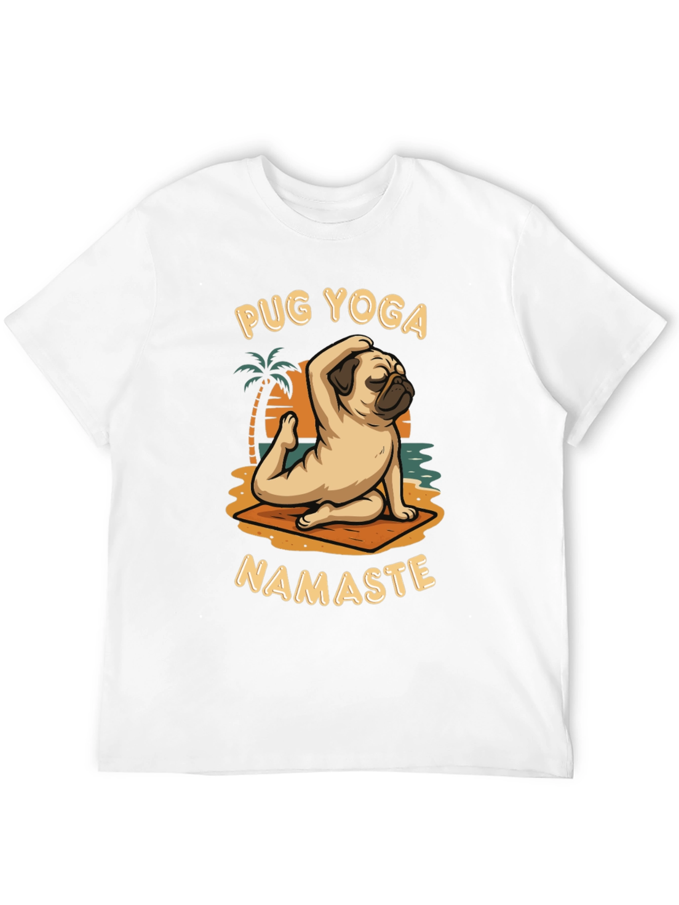 Pug Yoga T-Shirt Namaste Design