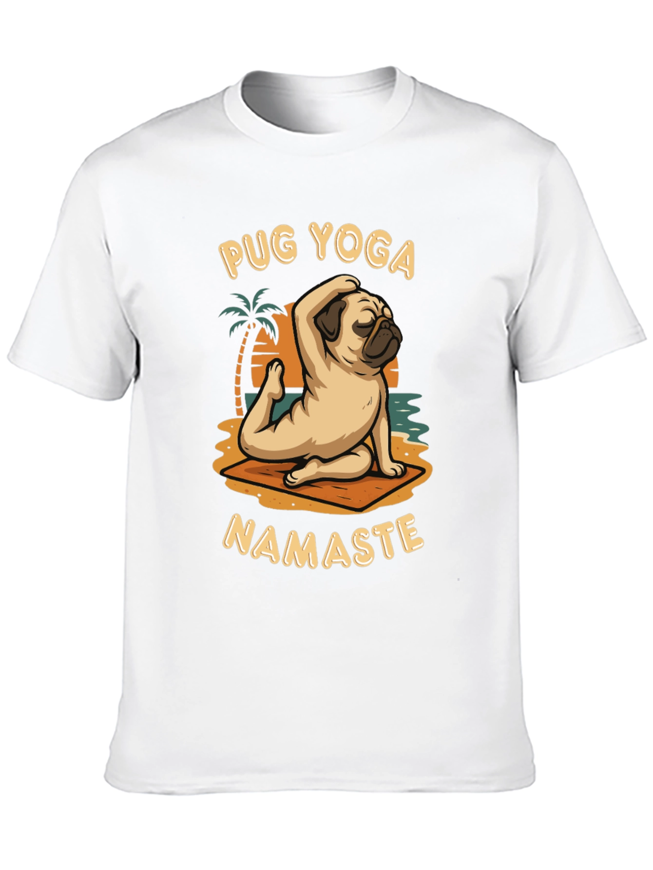 Pug Yoga T-Shirt Namaste Design