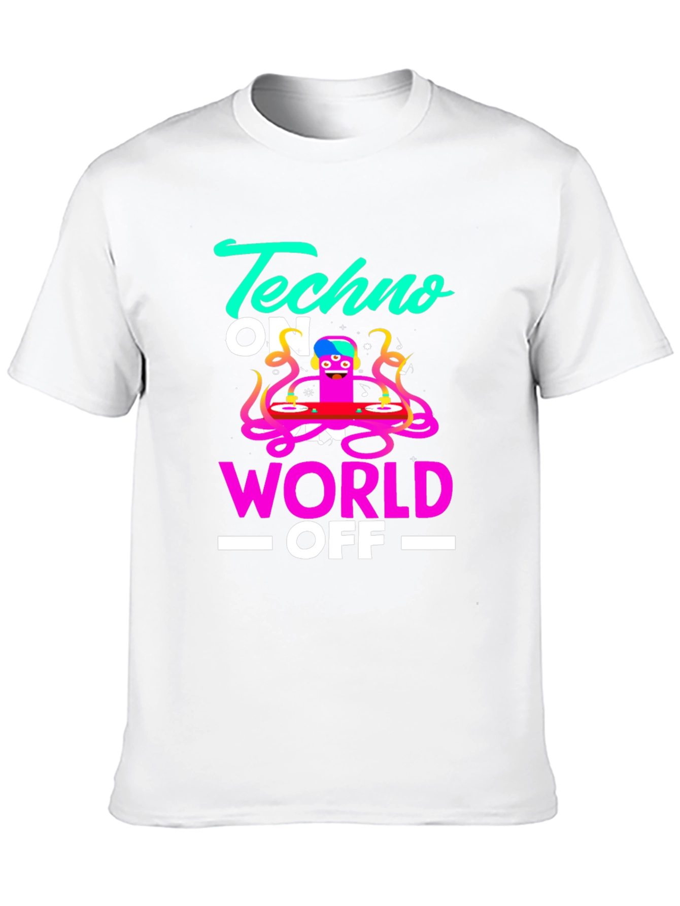 Techno On World Off Graphic Black T-Shirt
