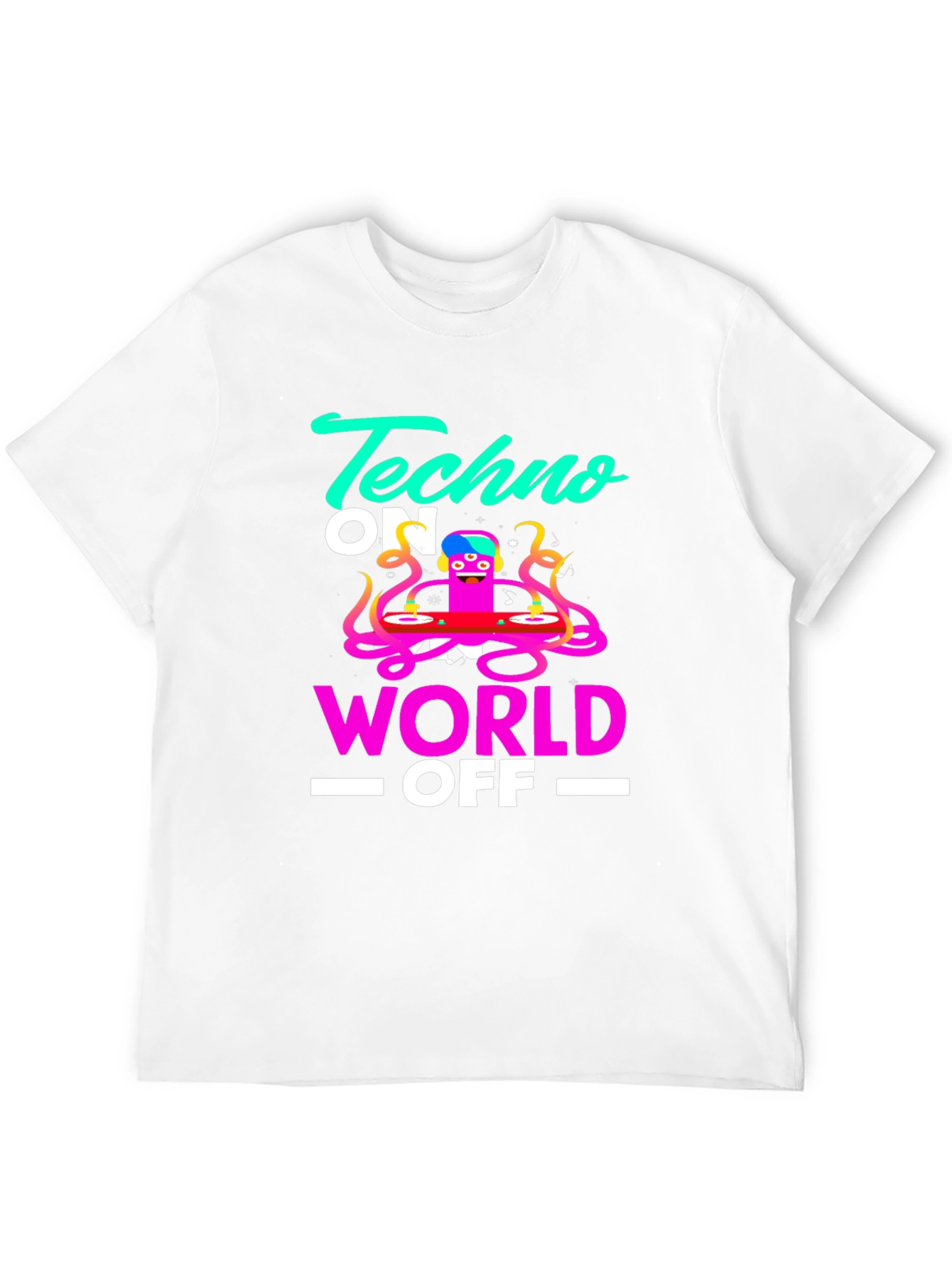 Techno On World Off Graphic Black T-Shirt