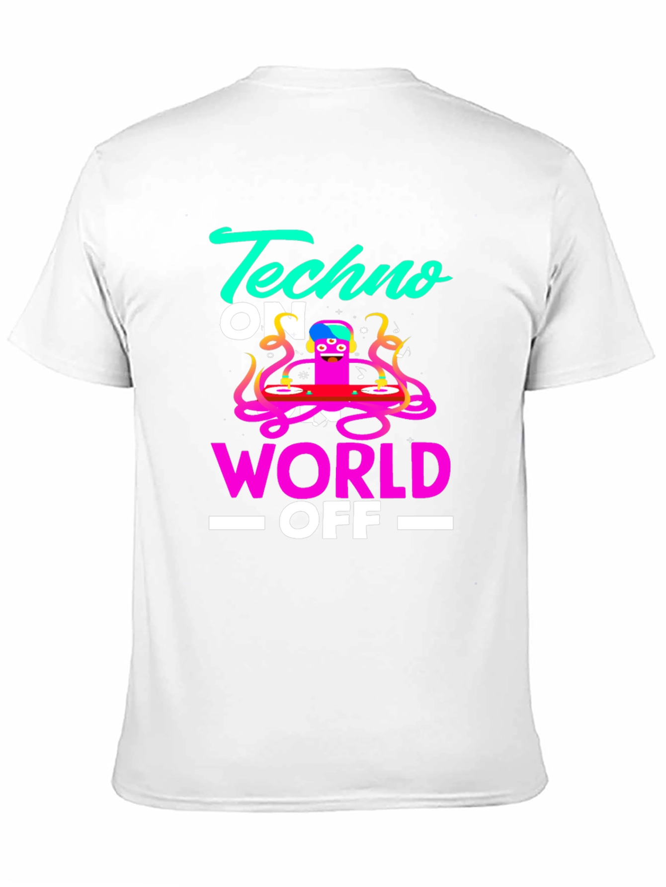 Techno On World Off Graphic Black T-Shirt
