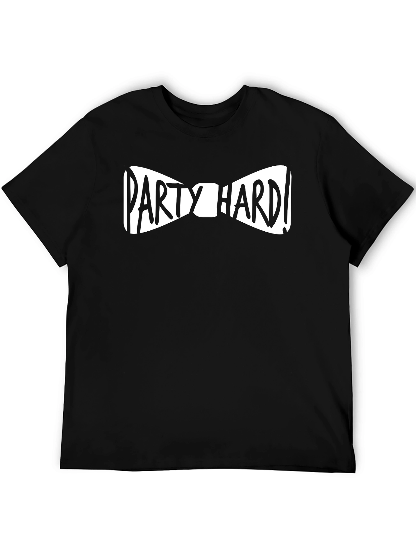 Party Hard Bowtie Black Graphic T-Shirt