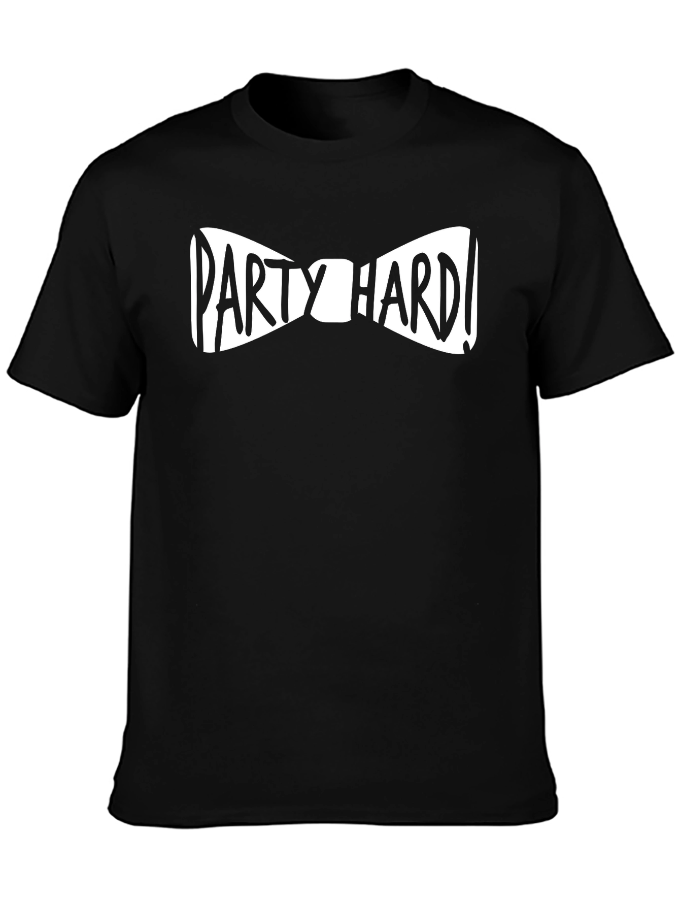 Party Hard Bowtie Black Graphic T-Shirt