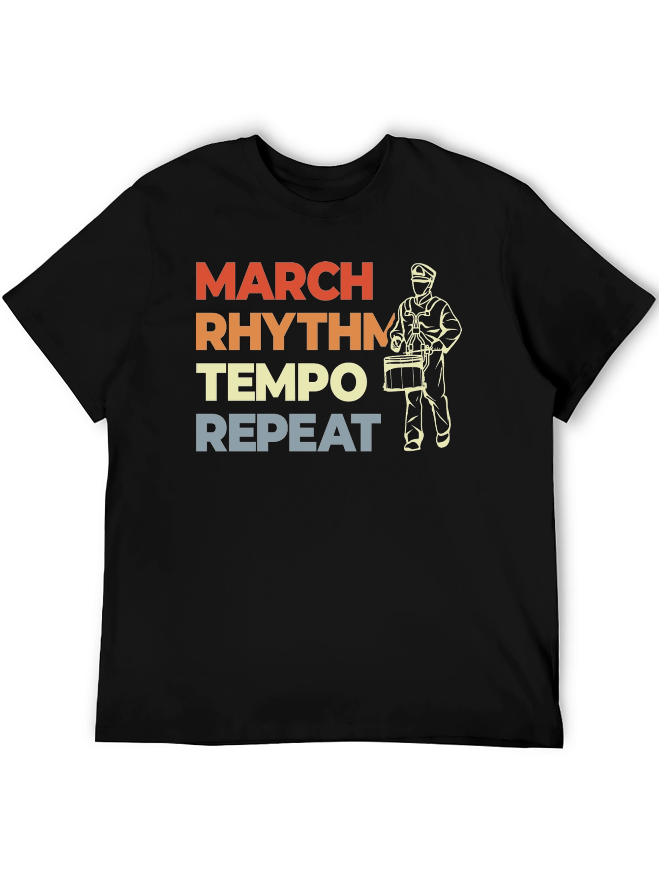 March Rhythm Tempo Repeat Drummer T-Shirt