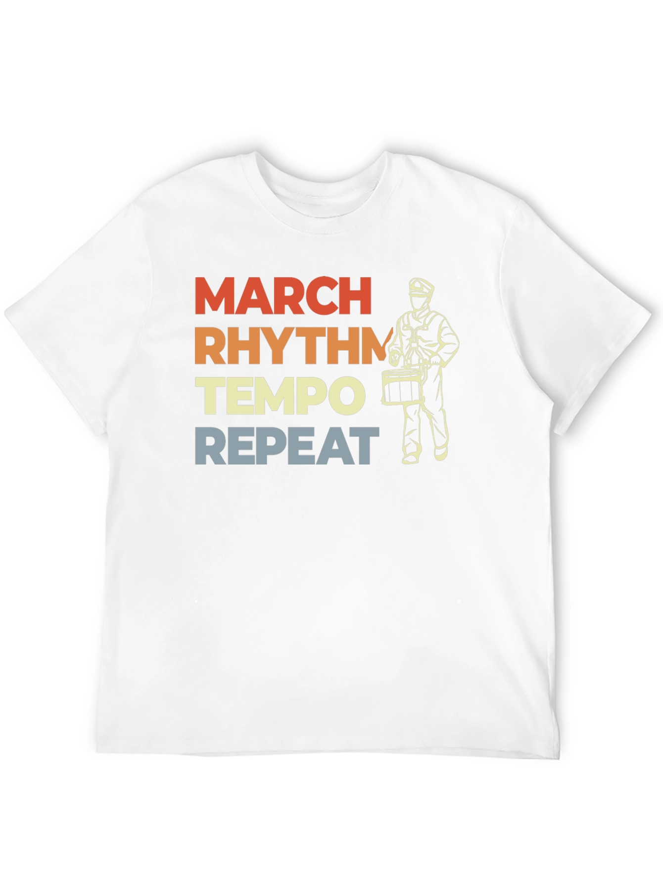 March Rhythm Tempo Repeat Drummer T-Shirt