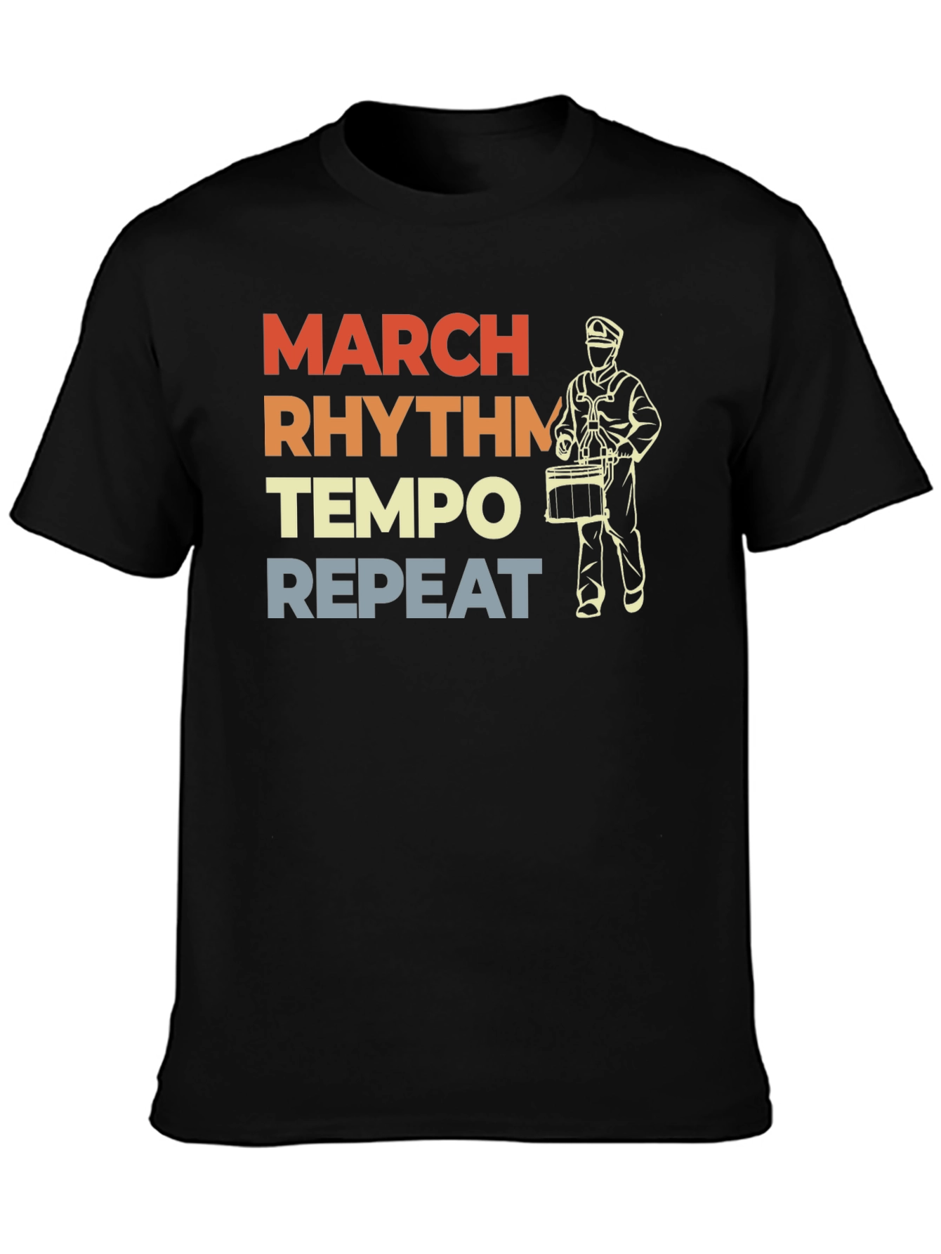 March Rhythm Tempo Repeat Drummer T-Shirt
