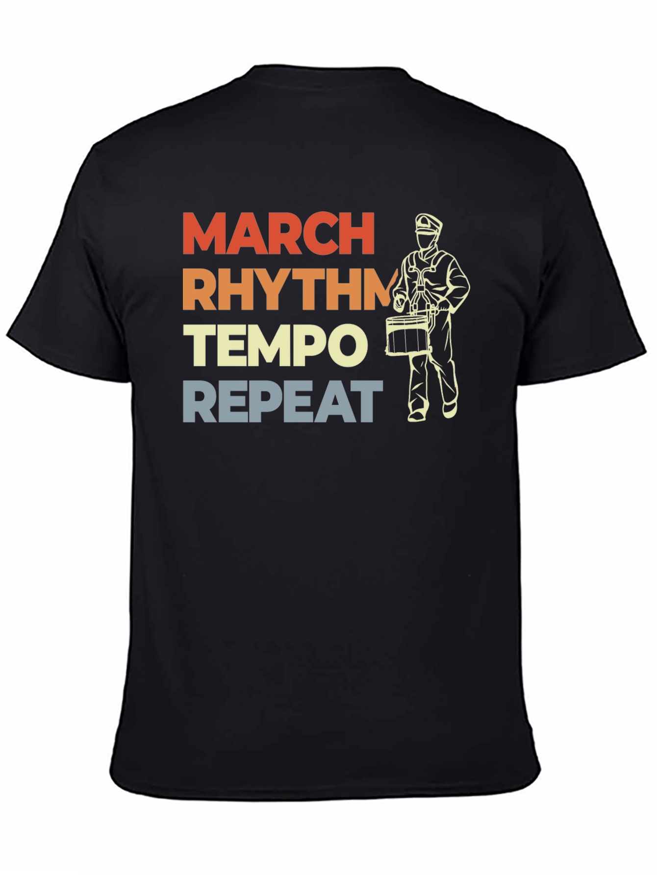 March Rhythm Tempo Repeat Drummer T-Shirt