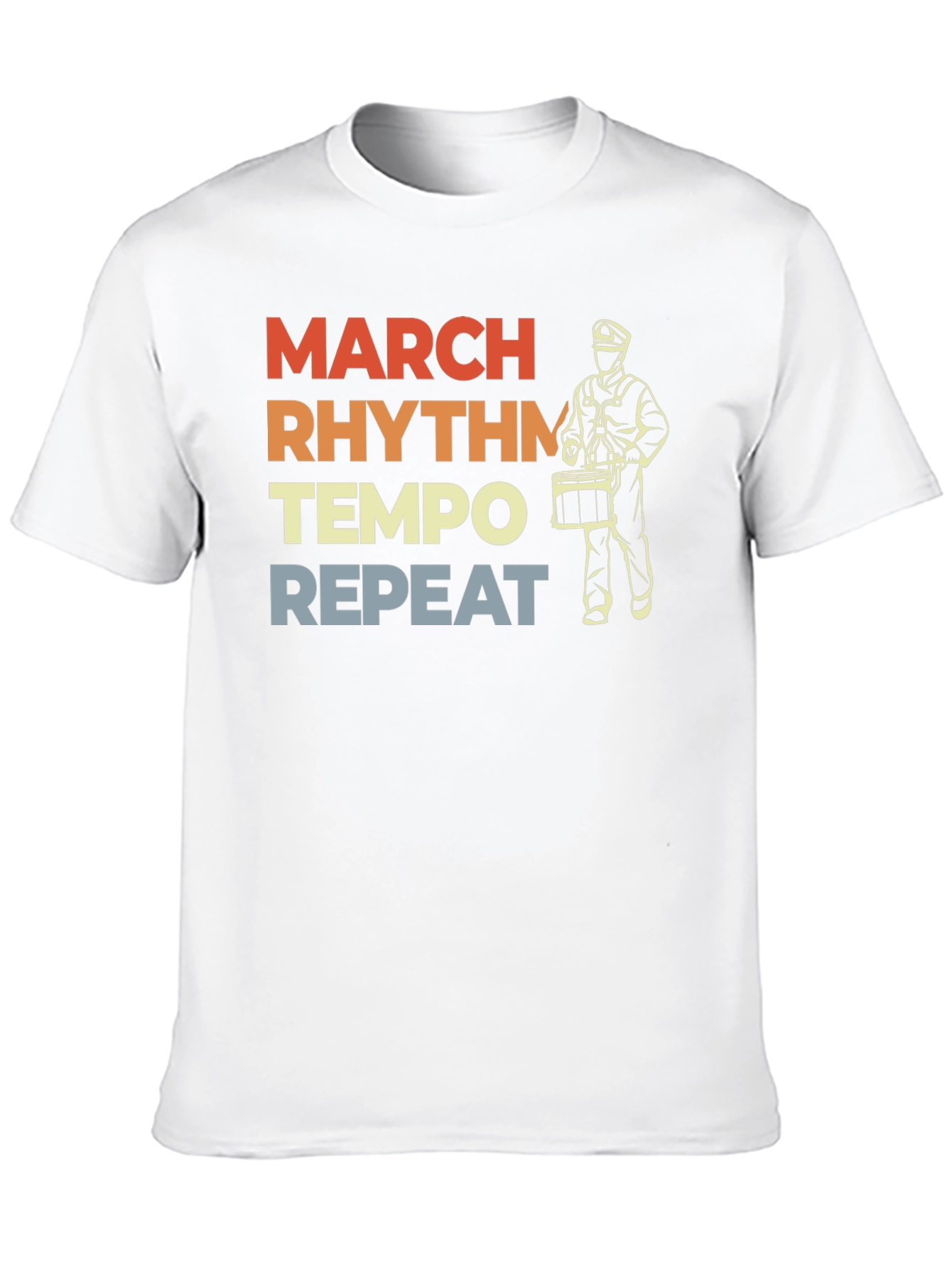 March Rhythm Tempo Repeat Drummer T-Shirt