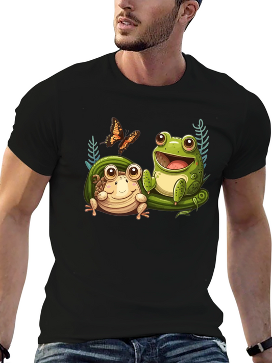 Frog & Butterfly Graphic T-Shirt
