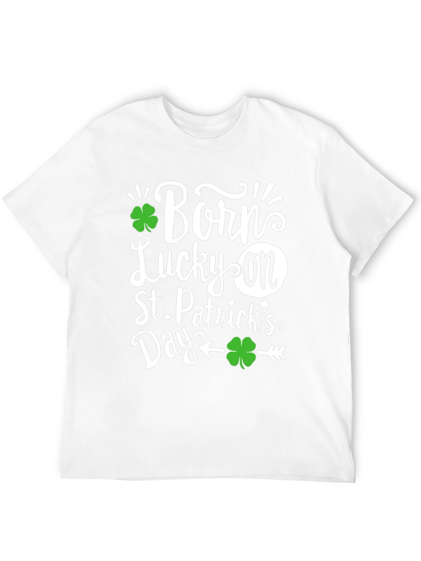 Born Lucky On St. Patricks Day Black T-Shirt
