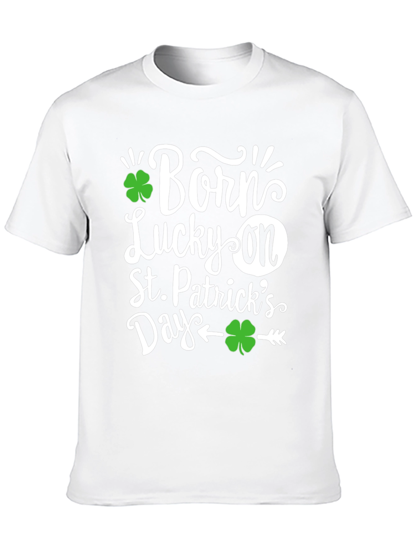 Born Lucky On St. Patricks Day Black T-Shirt