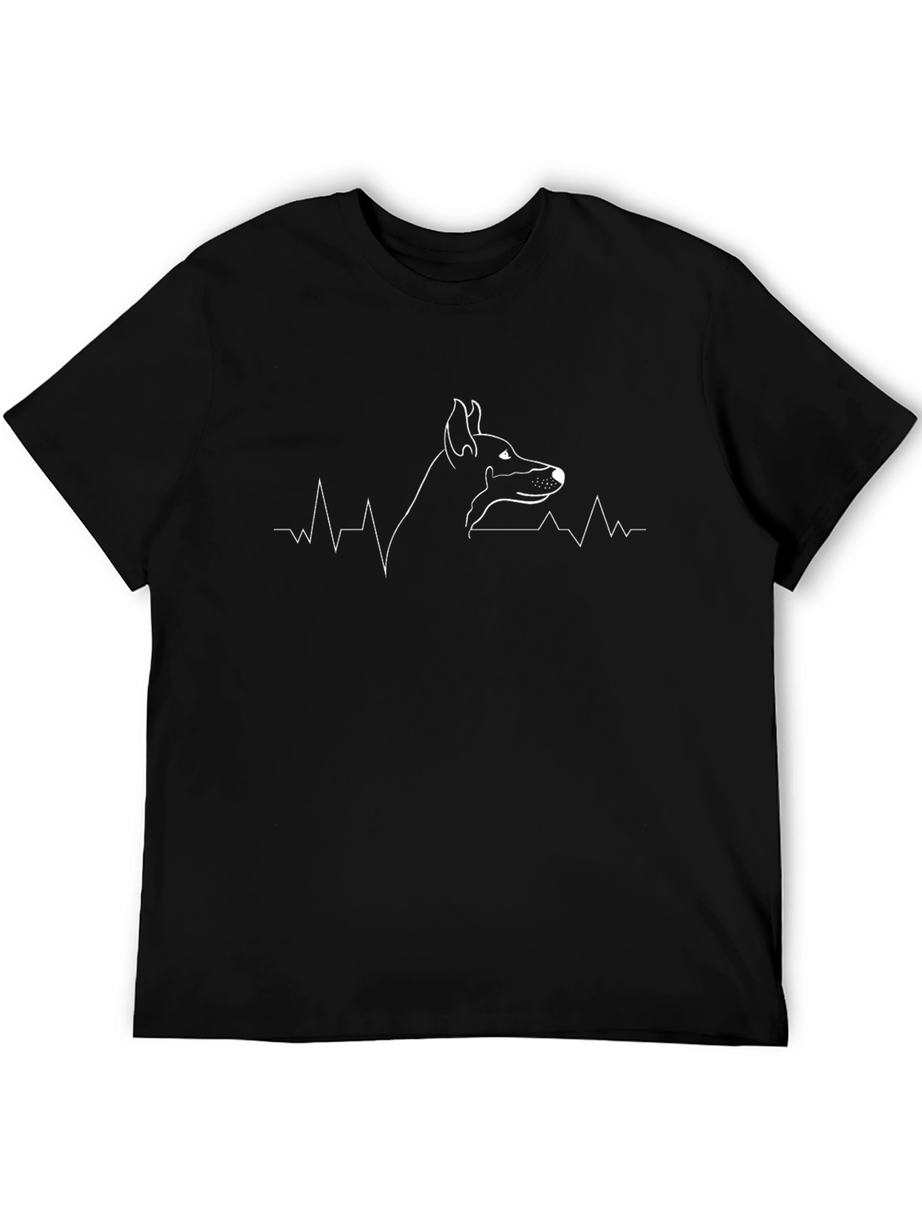 Dog Breed Heartbeat Graphic Tee - Black