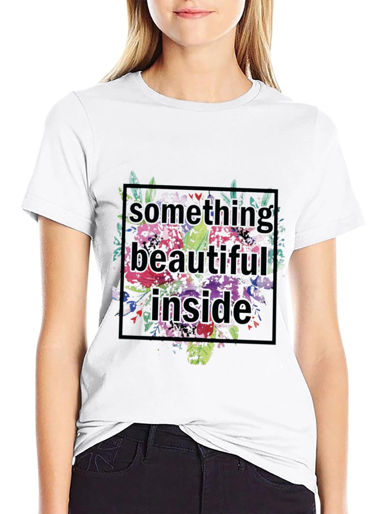 Floral Something Beautiful Inside Graphic Tee