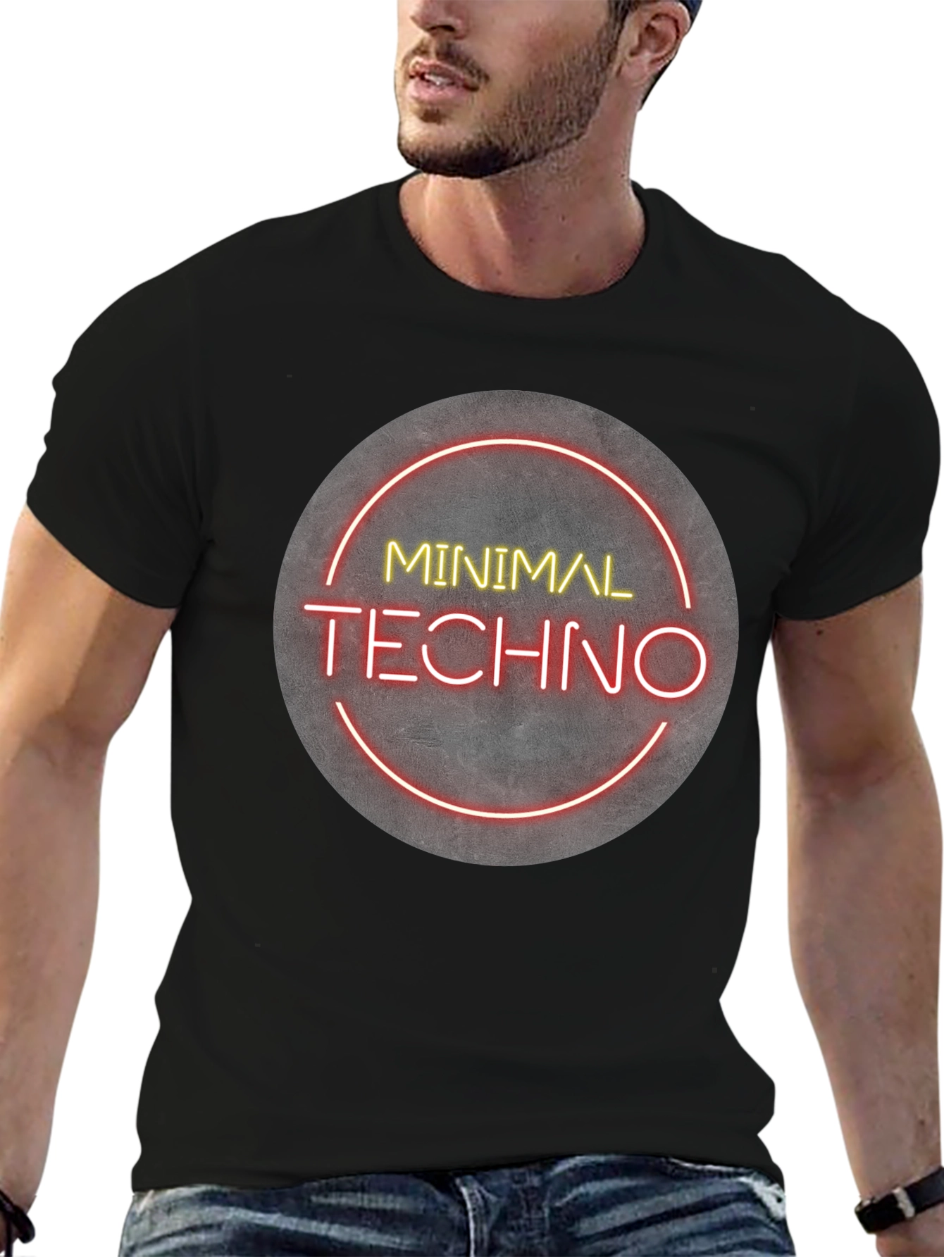 Minimal Techno Graphic Tee - Modern Music Shirt