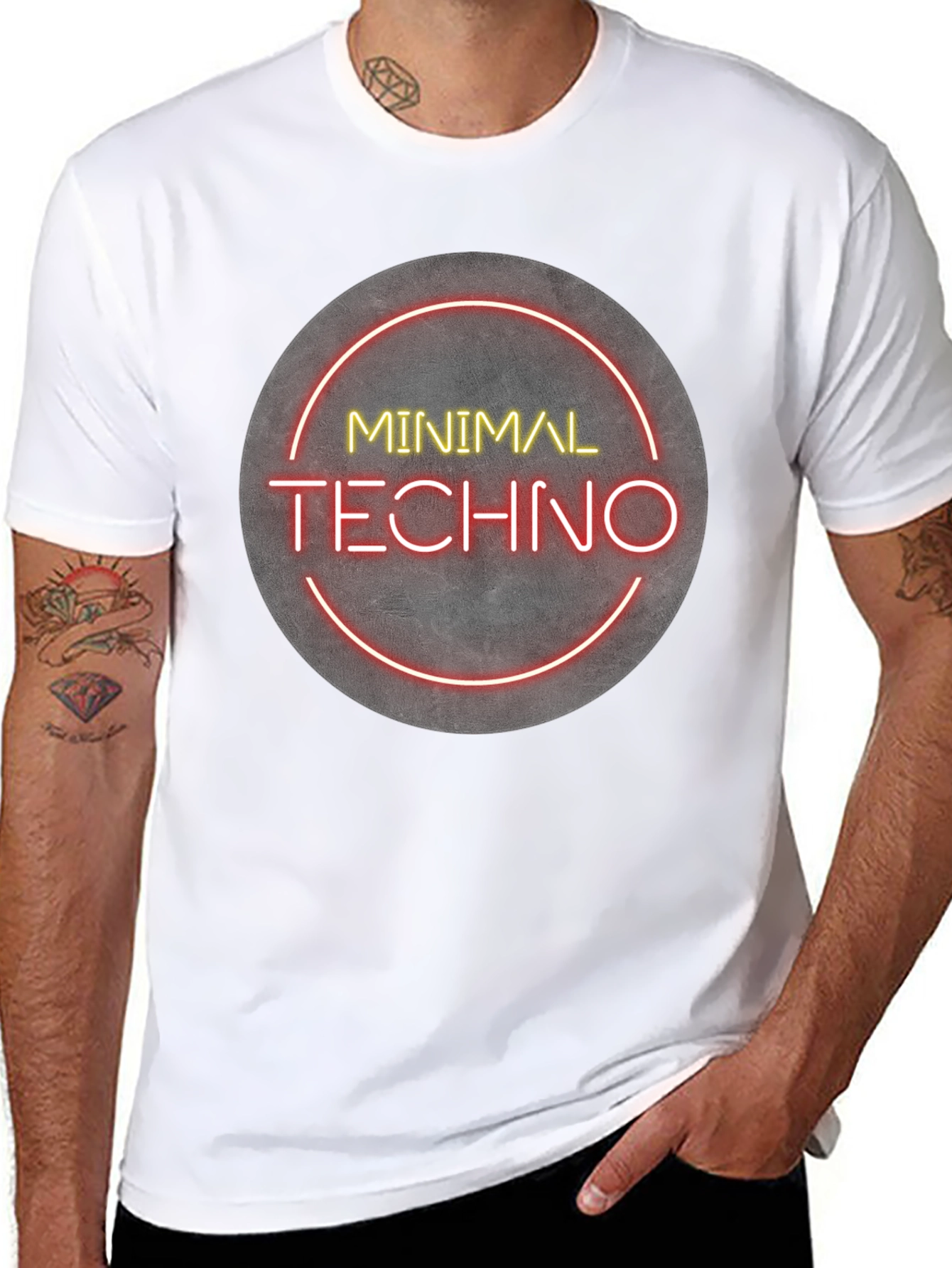 Minimal Techno Graphic Tee - Modern Music Shirt