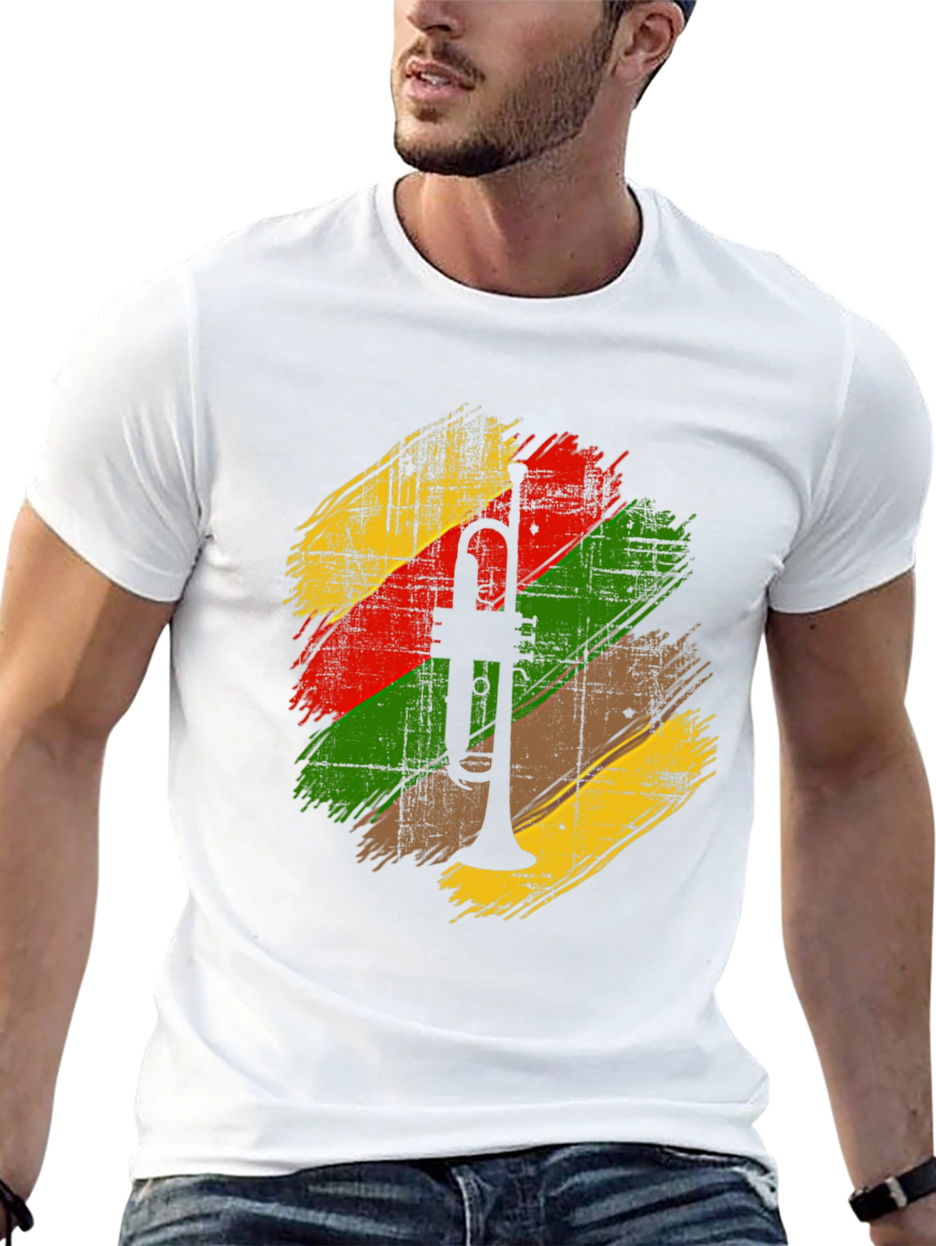 Trumpet Graphic Print T-Shirt