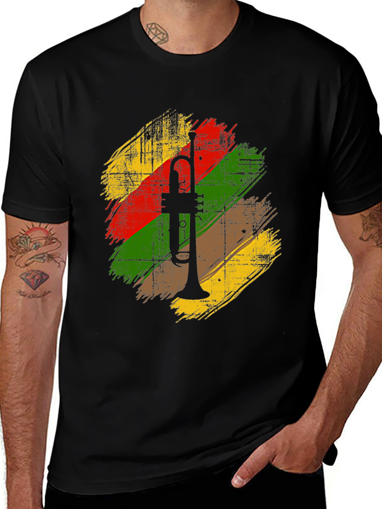 Trumpet Graphic Print T-Shirt