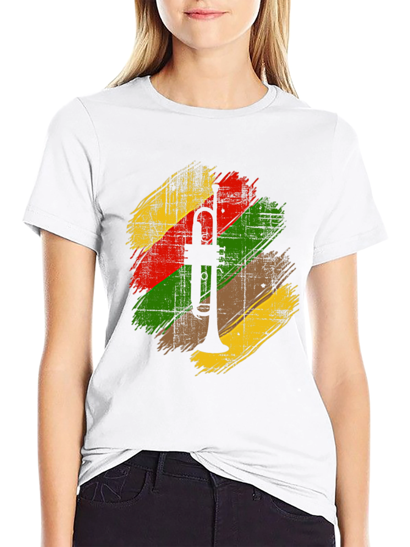 Trumpet Graphic Print T-Shirt