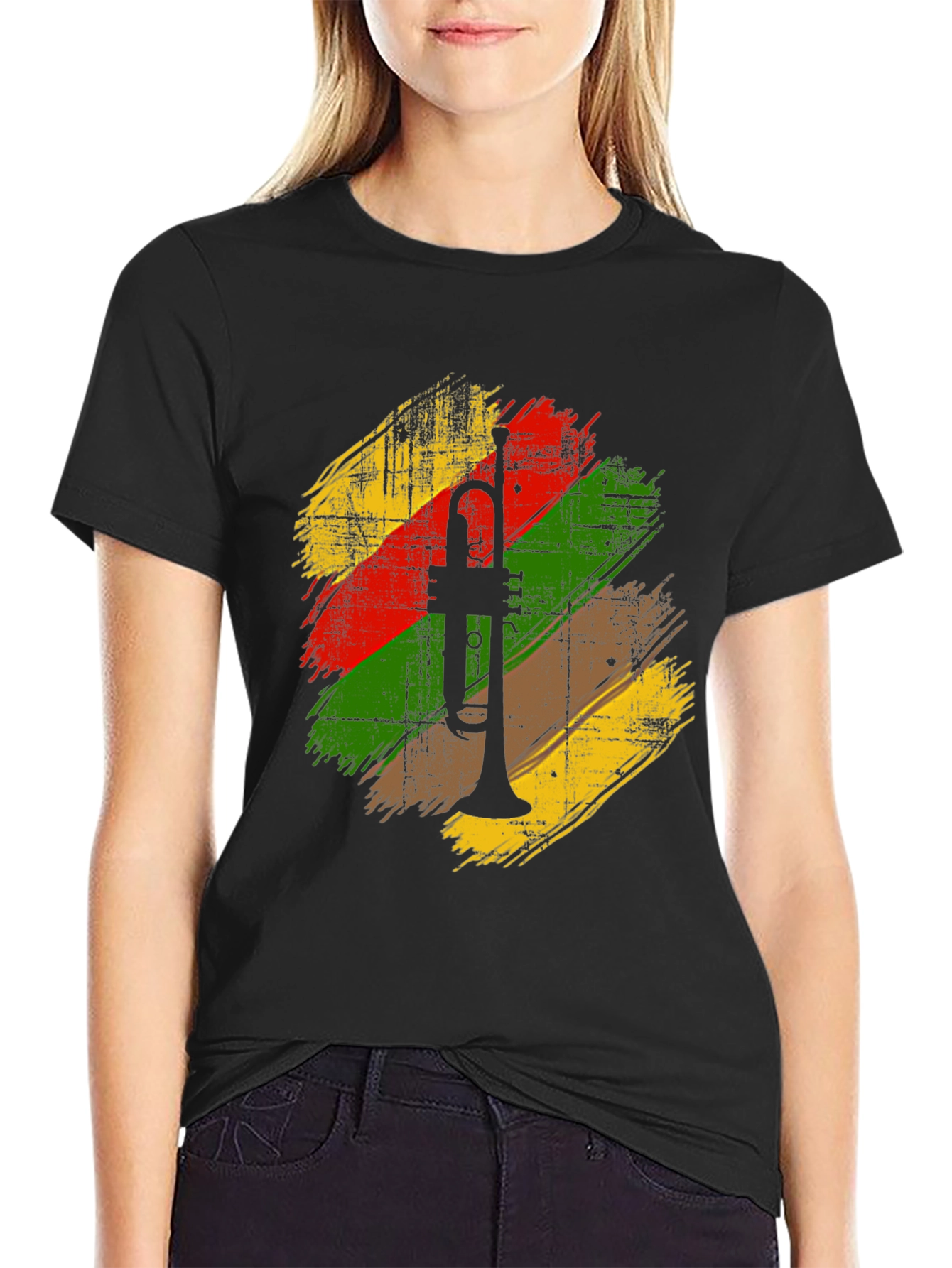 Trumpet Graphic Print T-Shirt