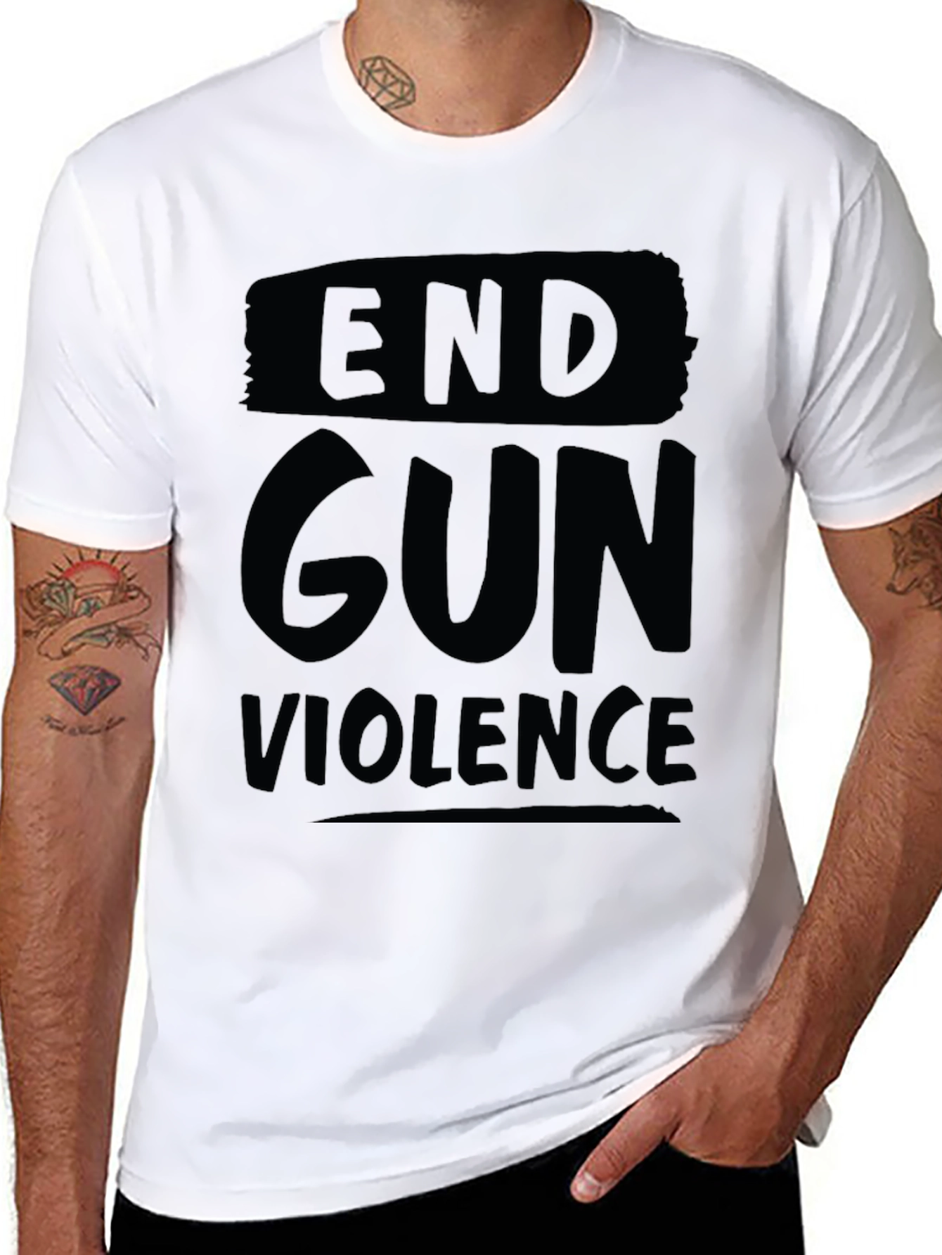 End Gun Violence Black Graphic T-Shirt