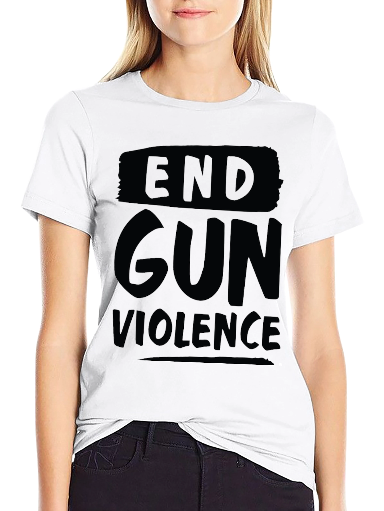 End Gun Violence Black Graphic T-Shirt