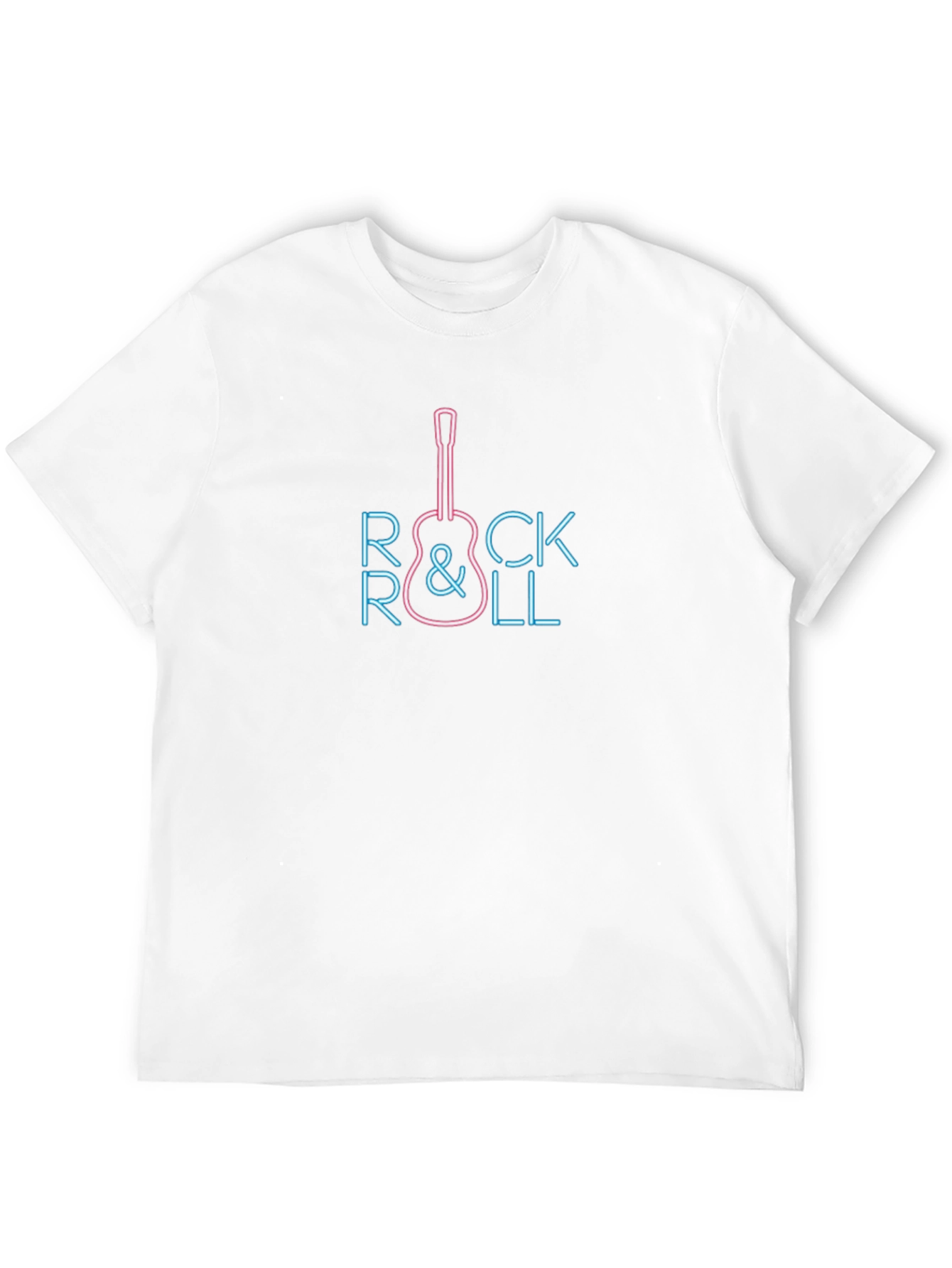 Neon Rock & Roll Guitar Graphic Tee
