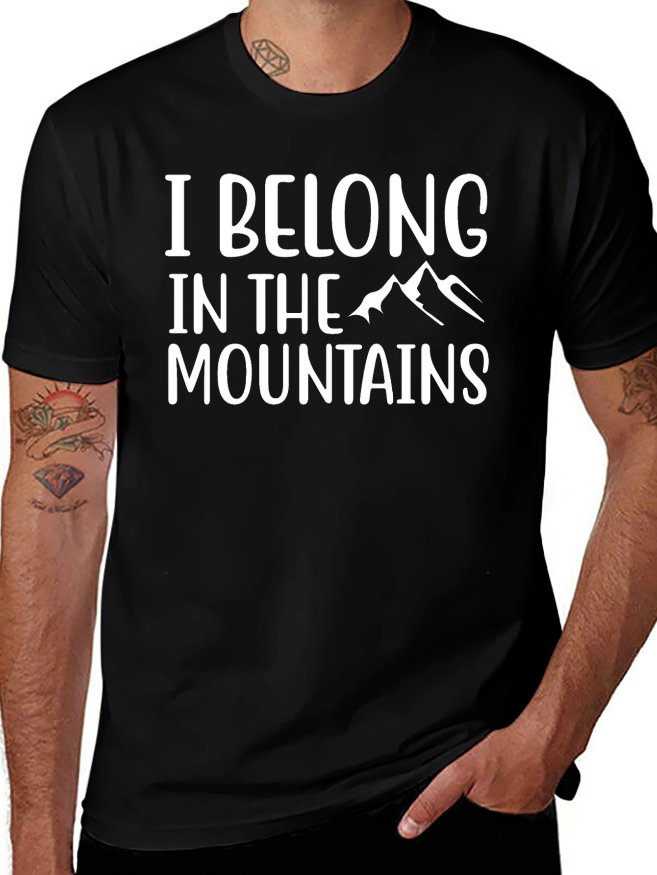 I Belong in the Mountains Black Tee