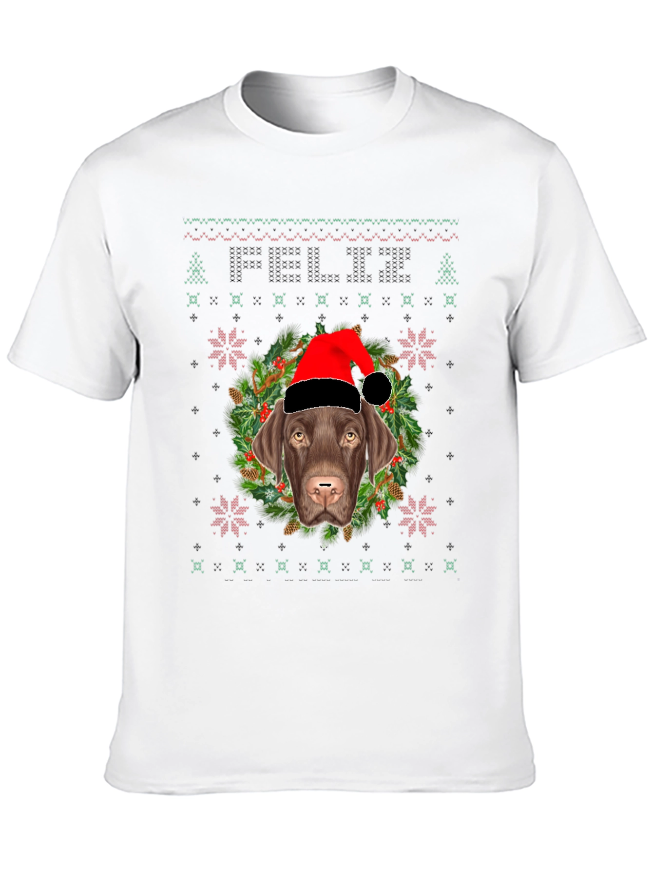 Christmas Dog T-Shirt Ugly Sweater Style