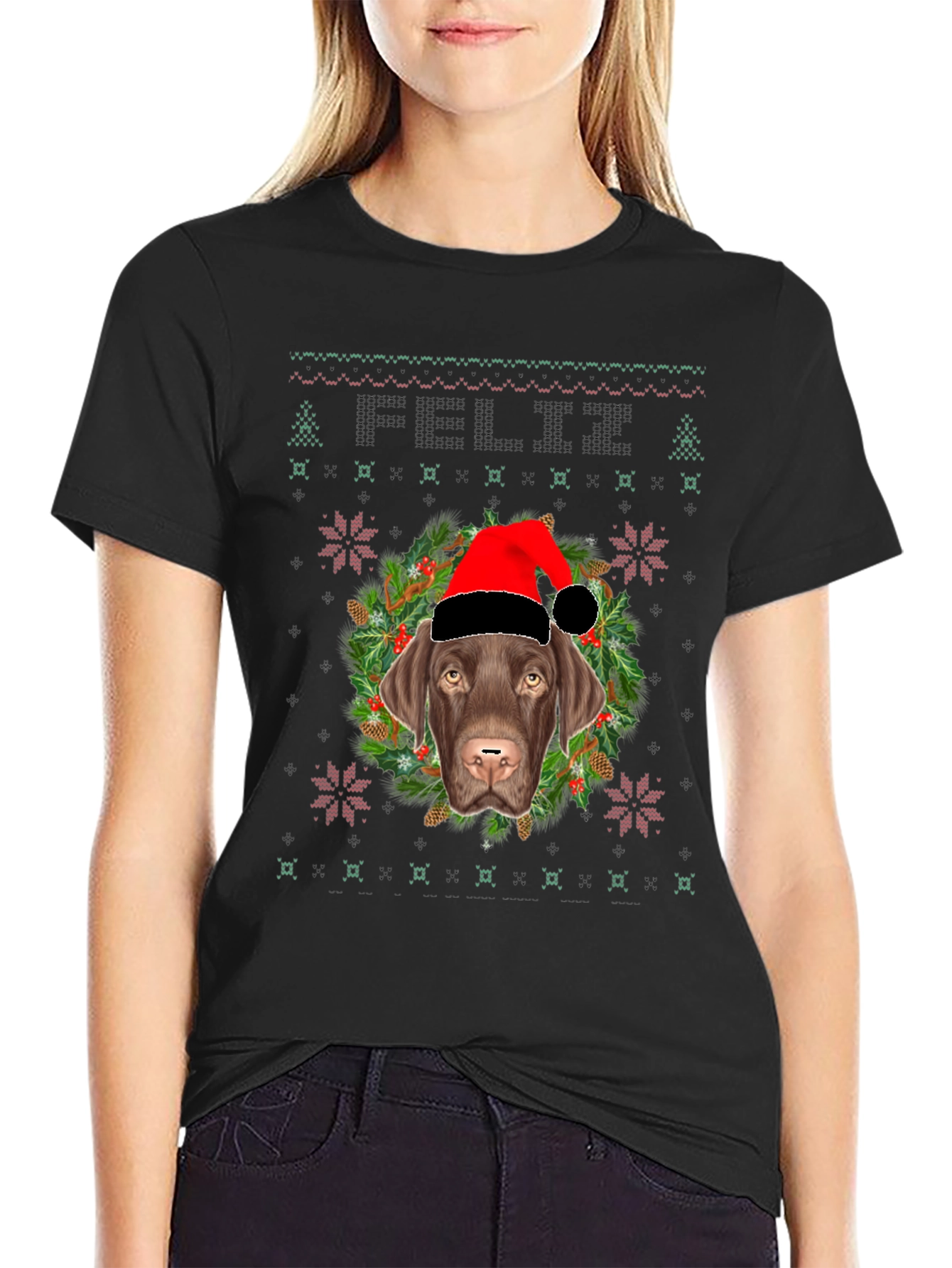 Christmas Dog T-Shirt Ugly Sweater Style