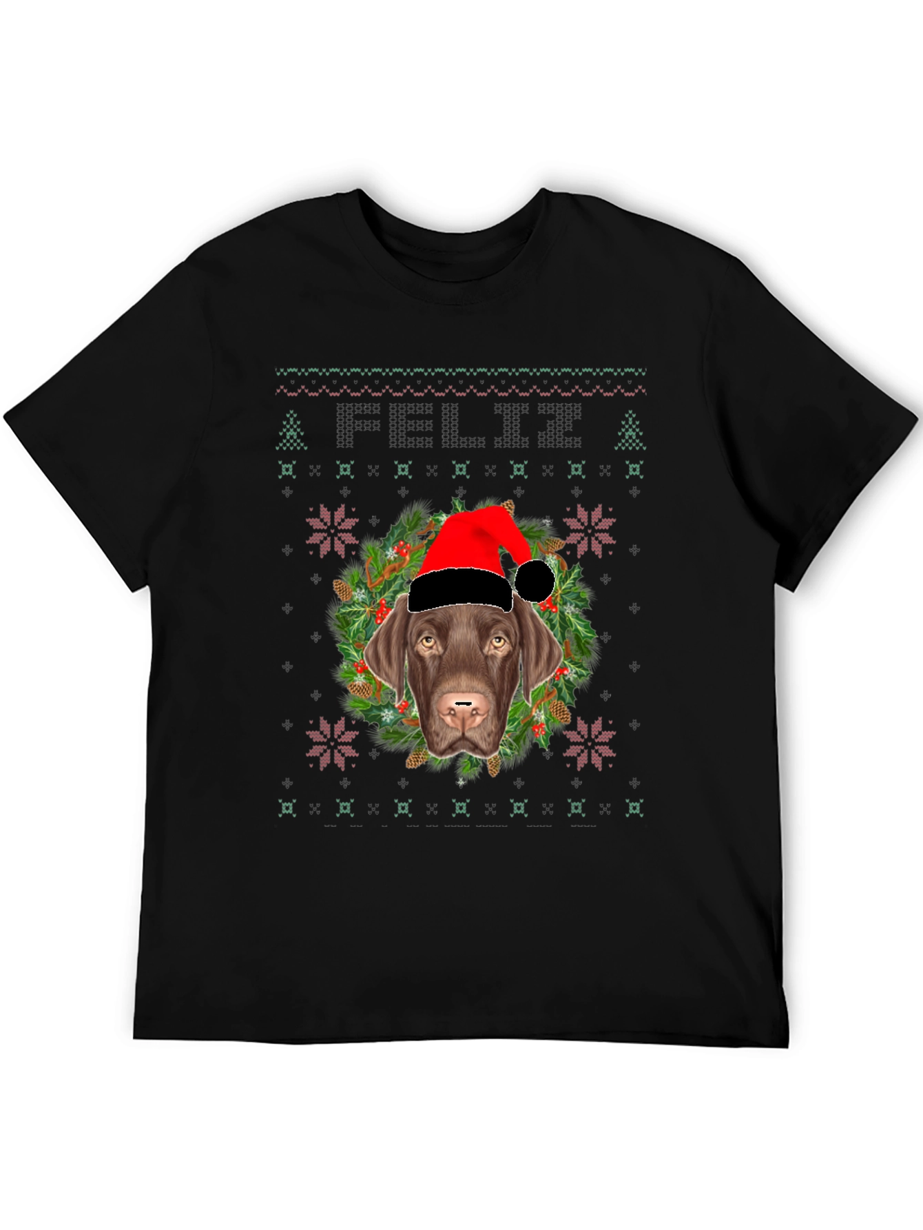 Christmas Dog T-Shirt Ugly Sweater Style