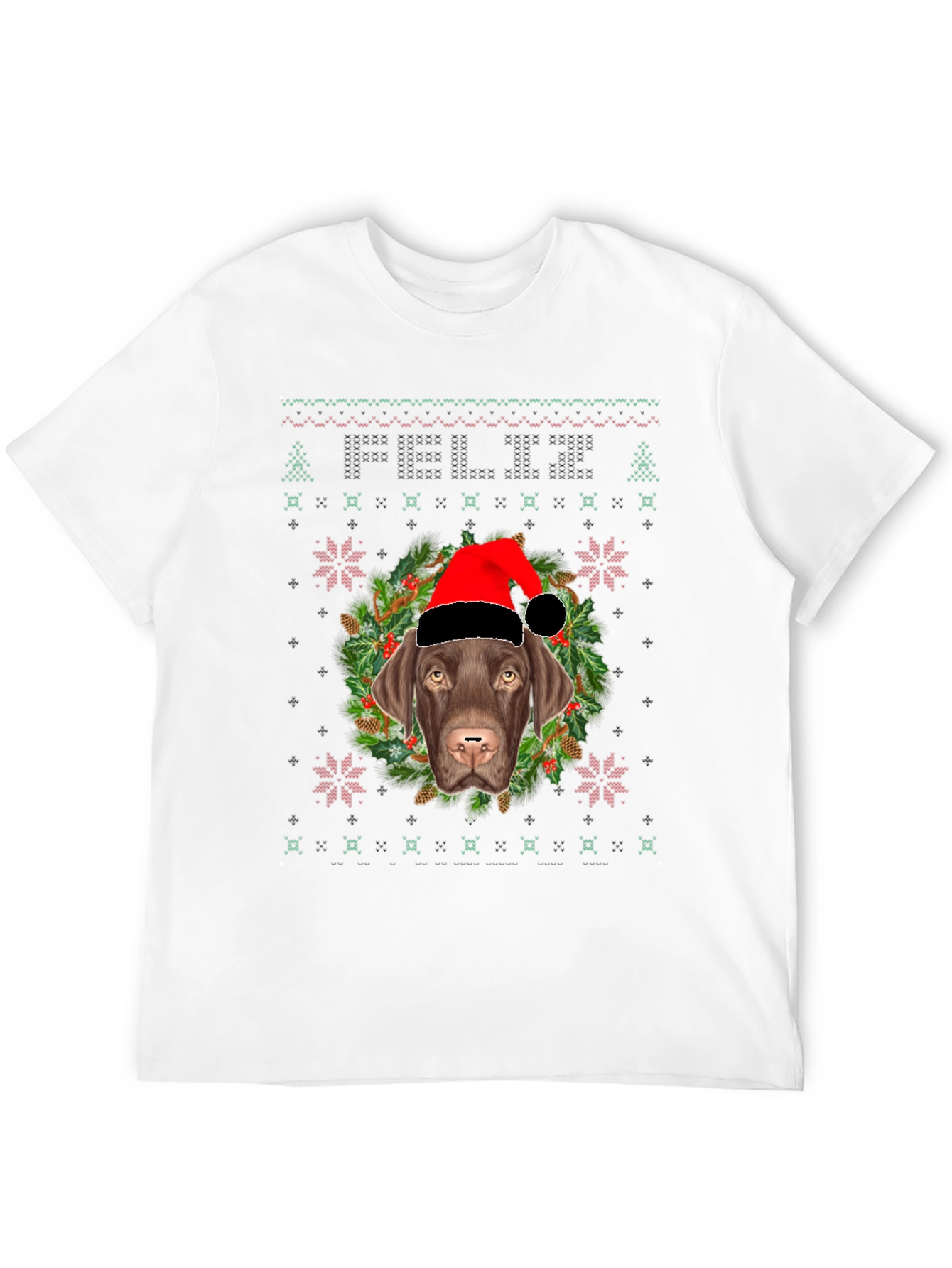 Christmas Dog T-Shirt Ugly Sweater Style