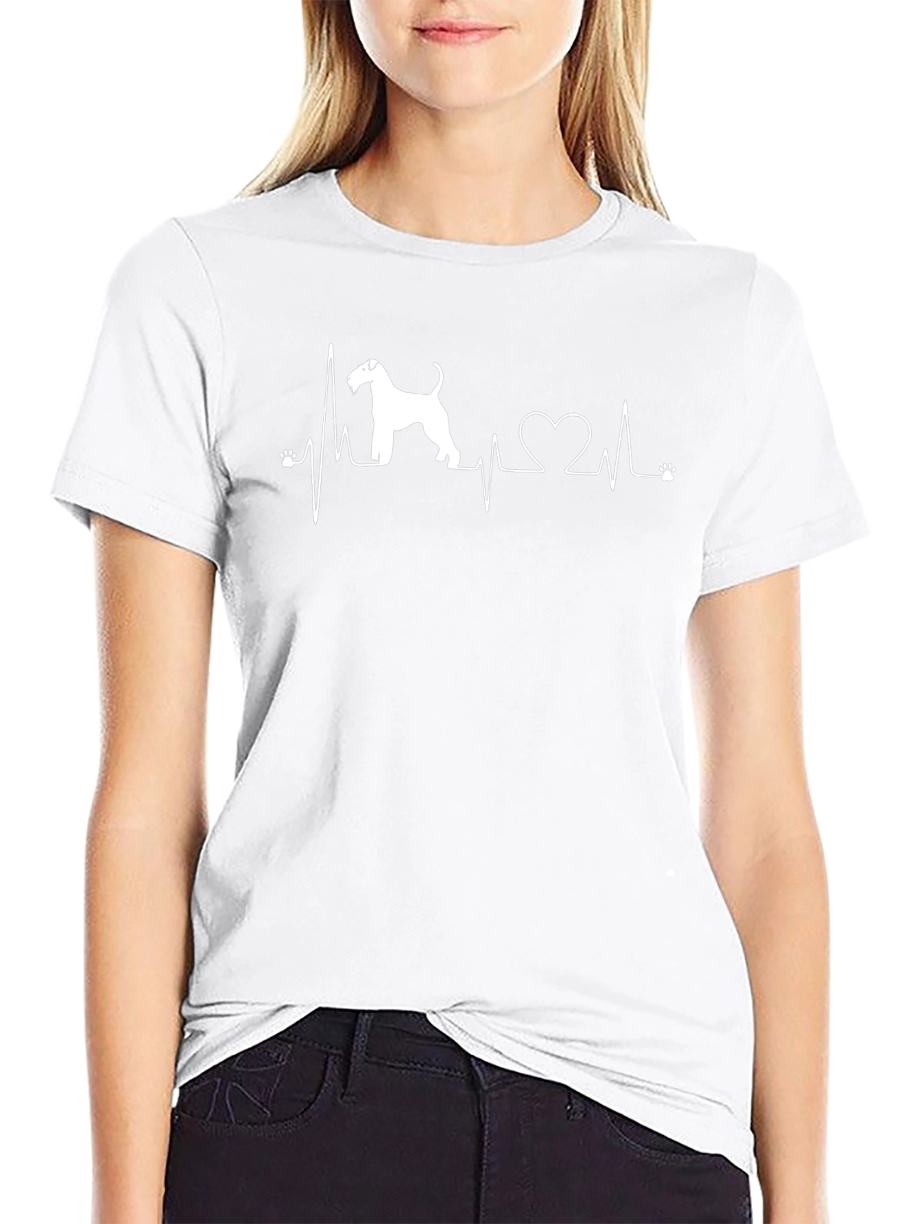 Dog Breed Heartbeat T-Shirt - Black Cotton Tee