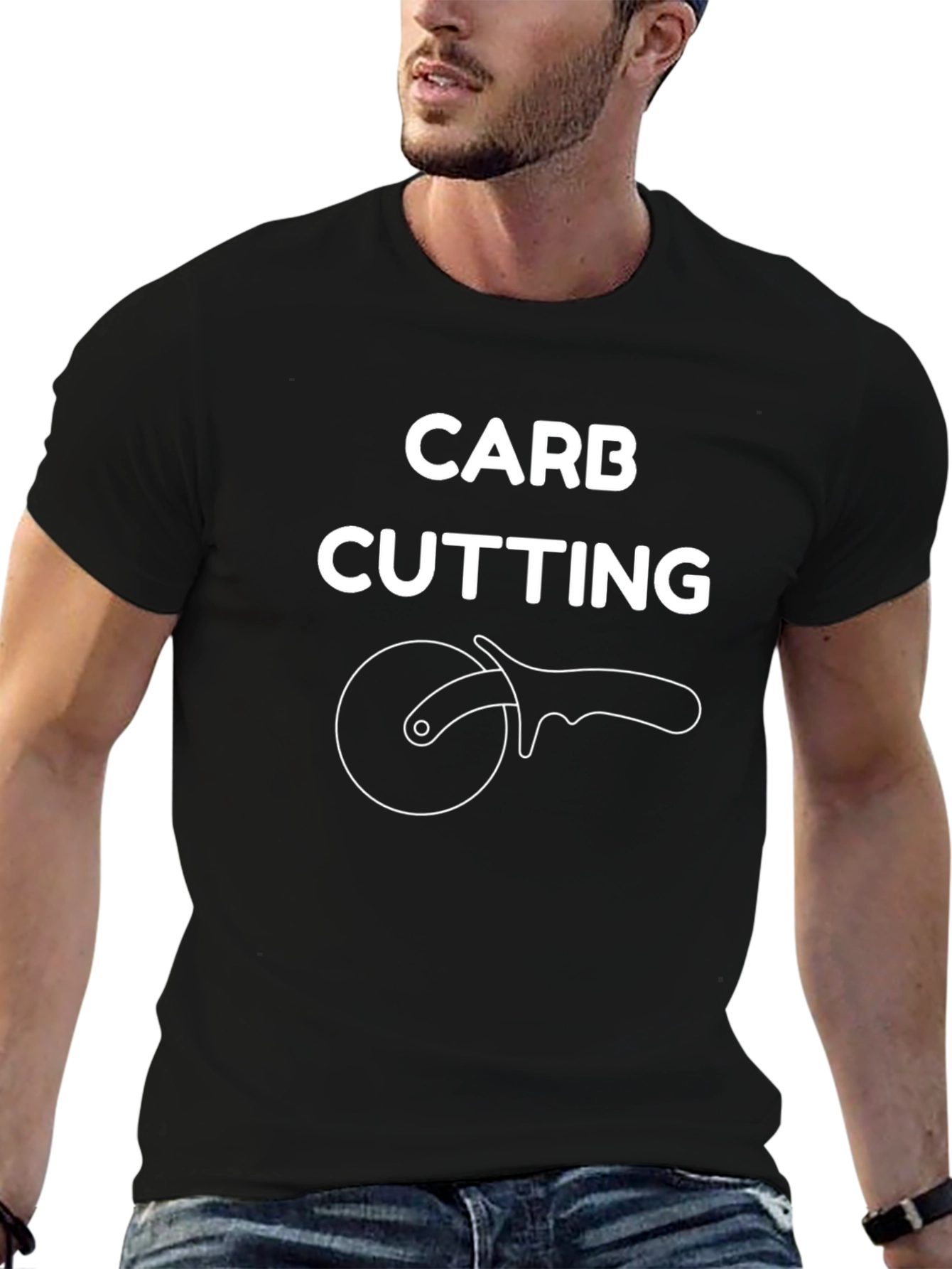 Carb Cutting Pizza Slicer T-Shirt - Funny Diet Tee