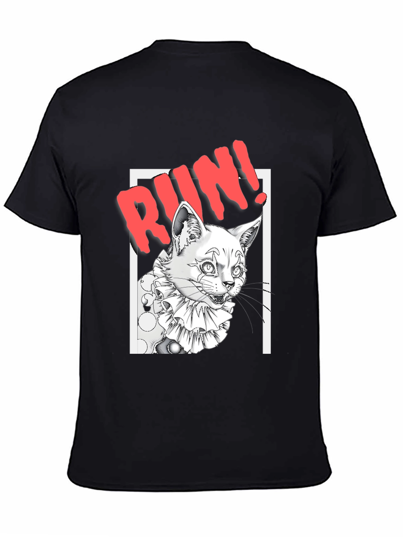 Run Clown Cat Black T-Shirt